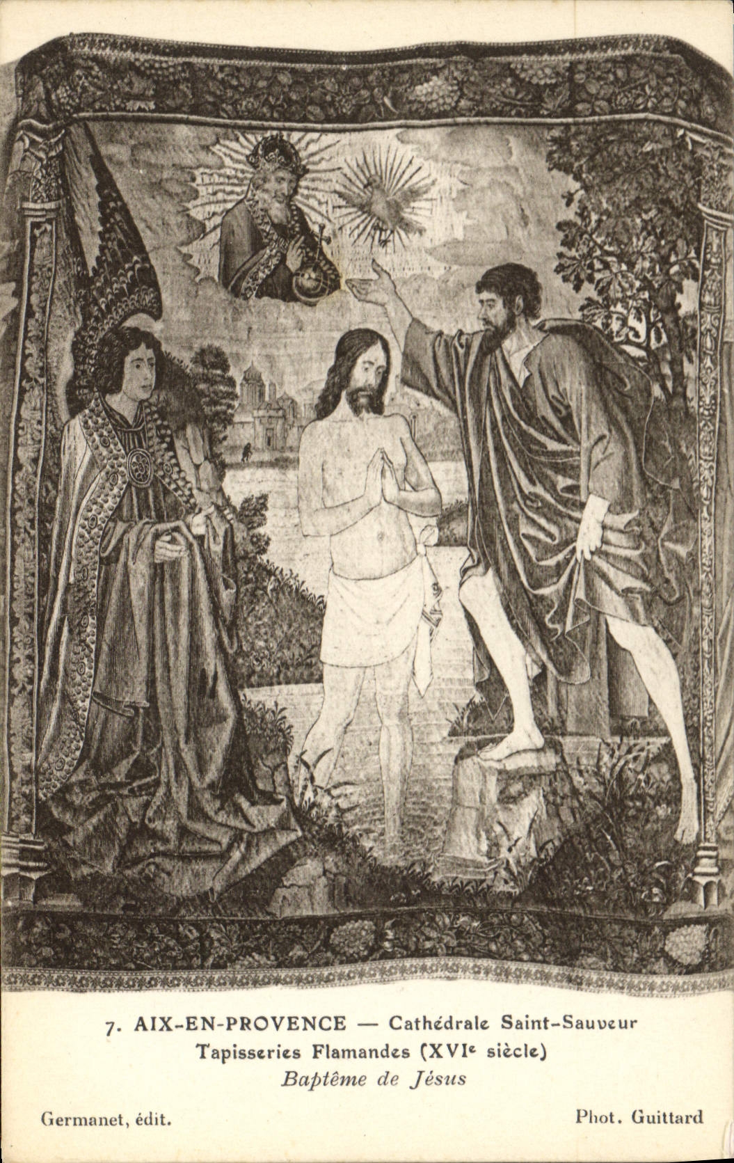 CPA Aix en Provence Cathedrale Saint Sauvenur Tapisseries Flamandes XVI siecle Bapteme de Jesus 