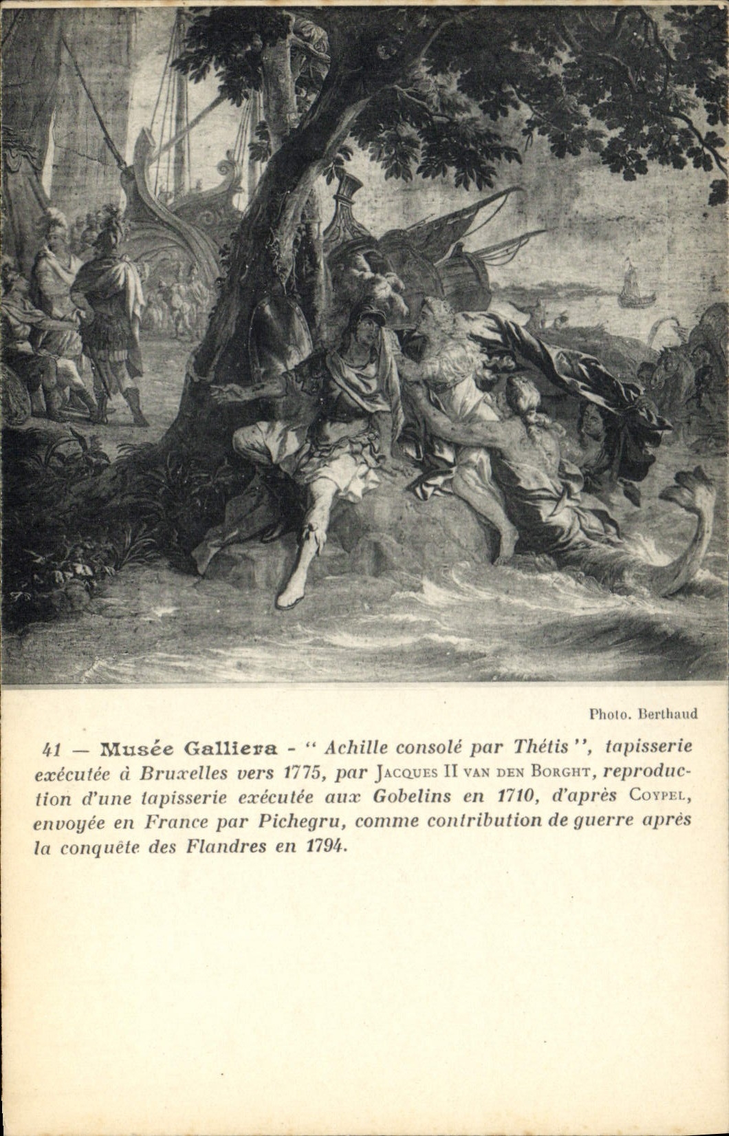 CPA Musee Galliera Achille console par Thetis tapisserie executee a Bruxelles vers 1775 par Jacques 