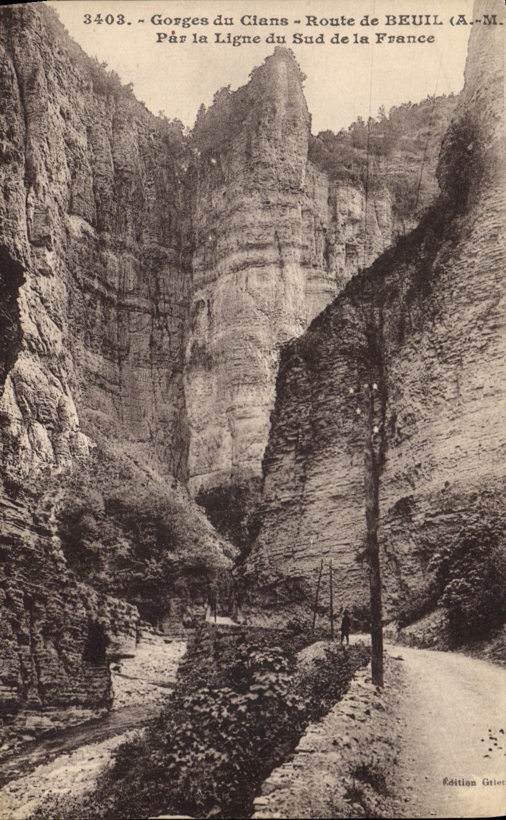 CPA Gorges du Cians Route de Beuil A M Par la Ligne du Sud de la France