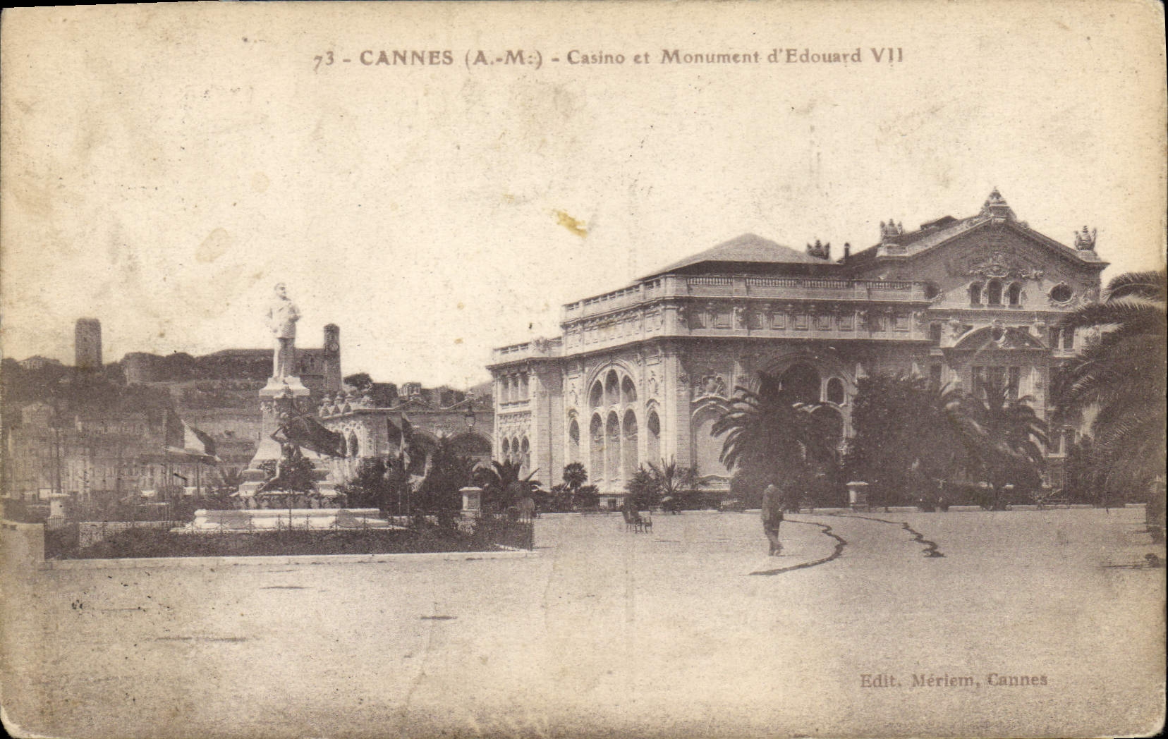 CPA Cannes A M Casino et Monument d'Edouard VII
