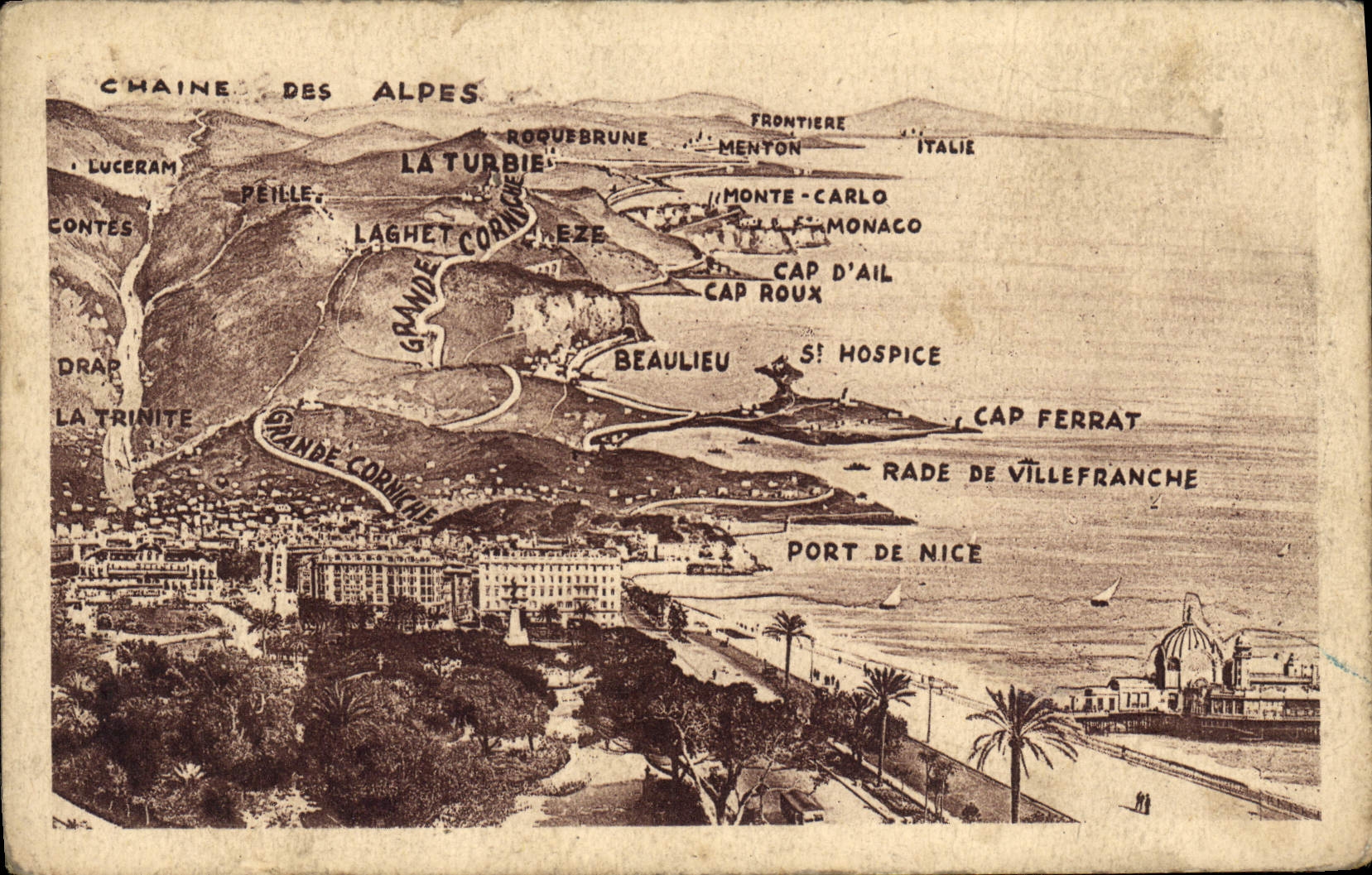 CPA Excursion de la Grande Corniche Panorama de l'Excursion 