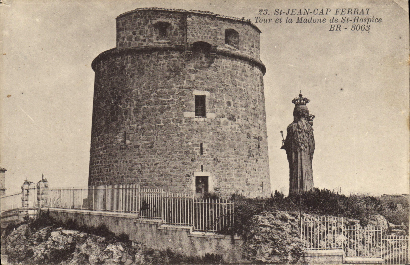 CPA St Jean Cap Ferrat Tour et la Madone de St Hospice