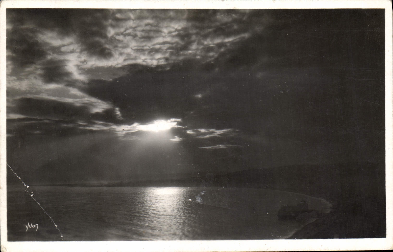 CPA La Douce France Cote d'Azur Nice Coucher de Soleil