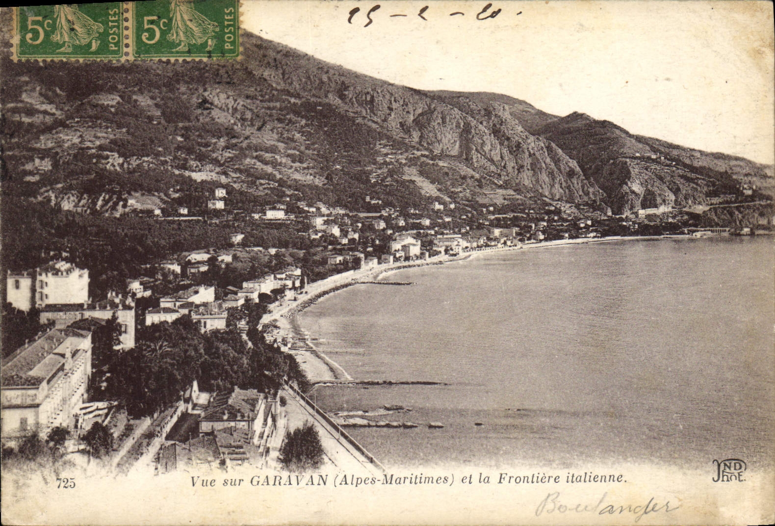 CPA Vue de Garavan Alpes Maritimes et la Frontiere italienne