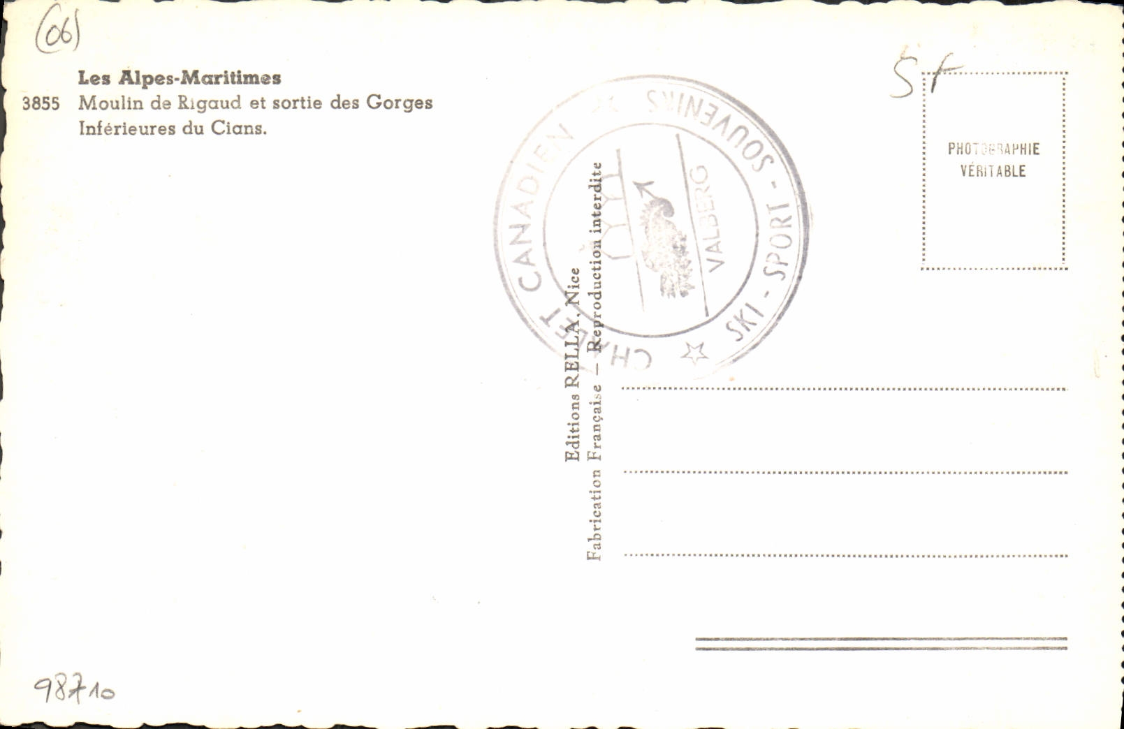 CPA Les Alpes Maritimes Moulin de Rigaud et sortie des Gorges 