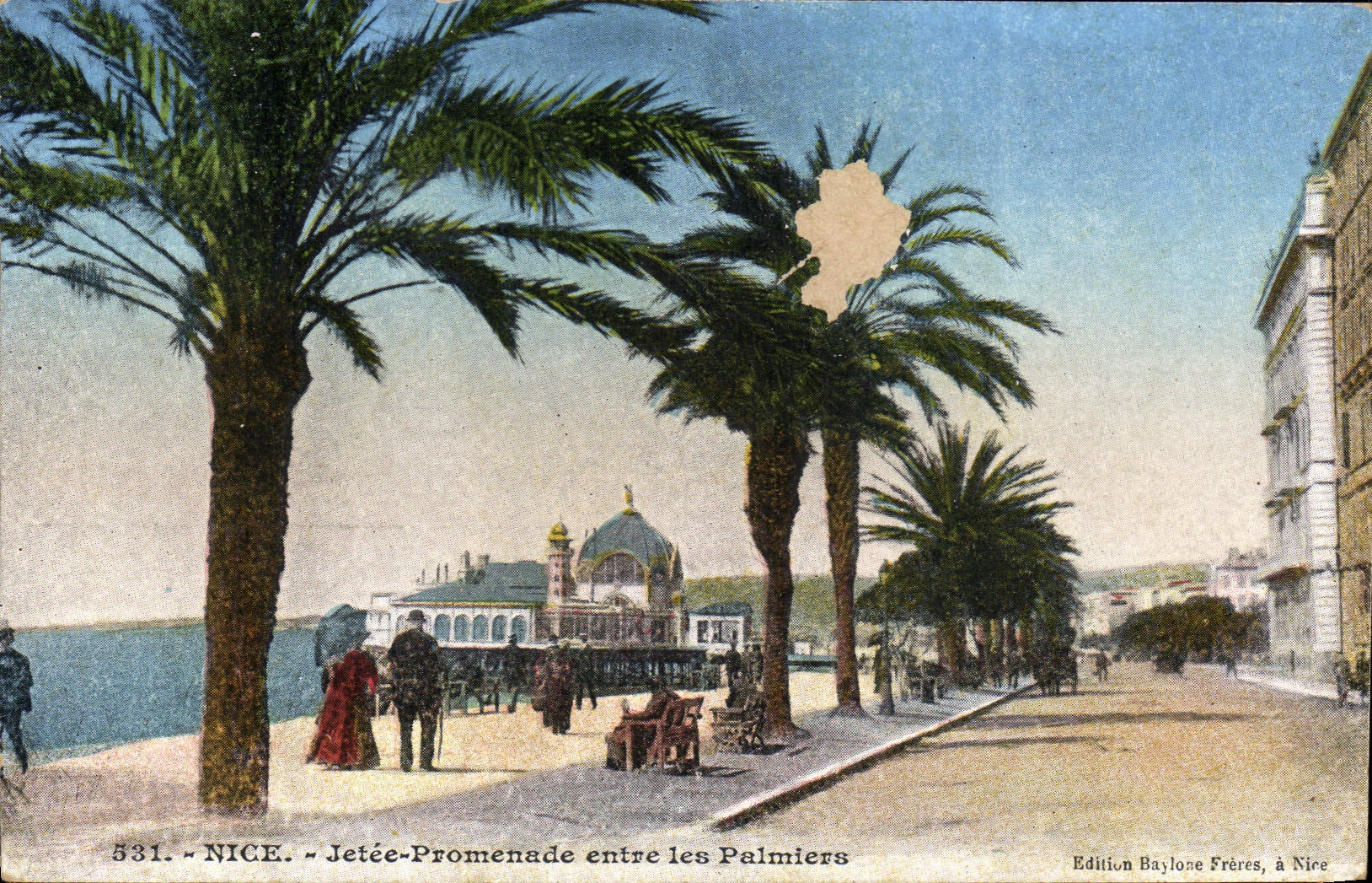 CPA Nice Jetee Promenade entre les Palmiers