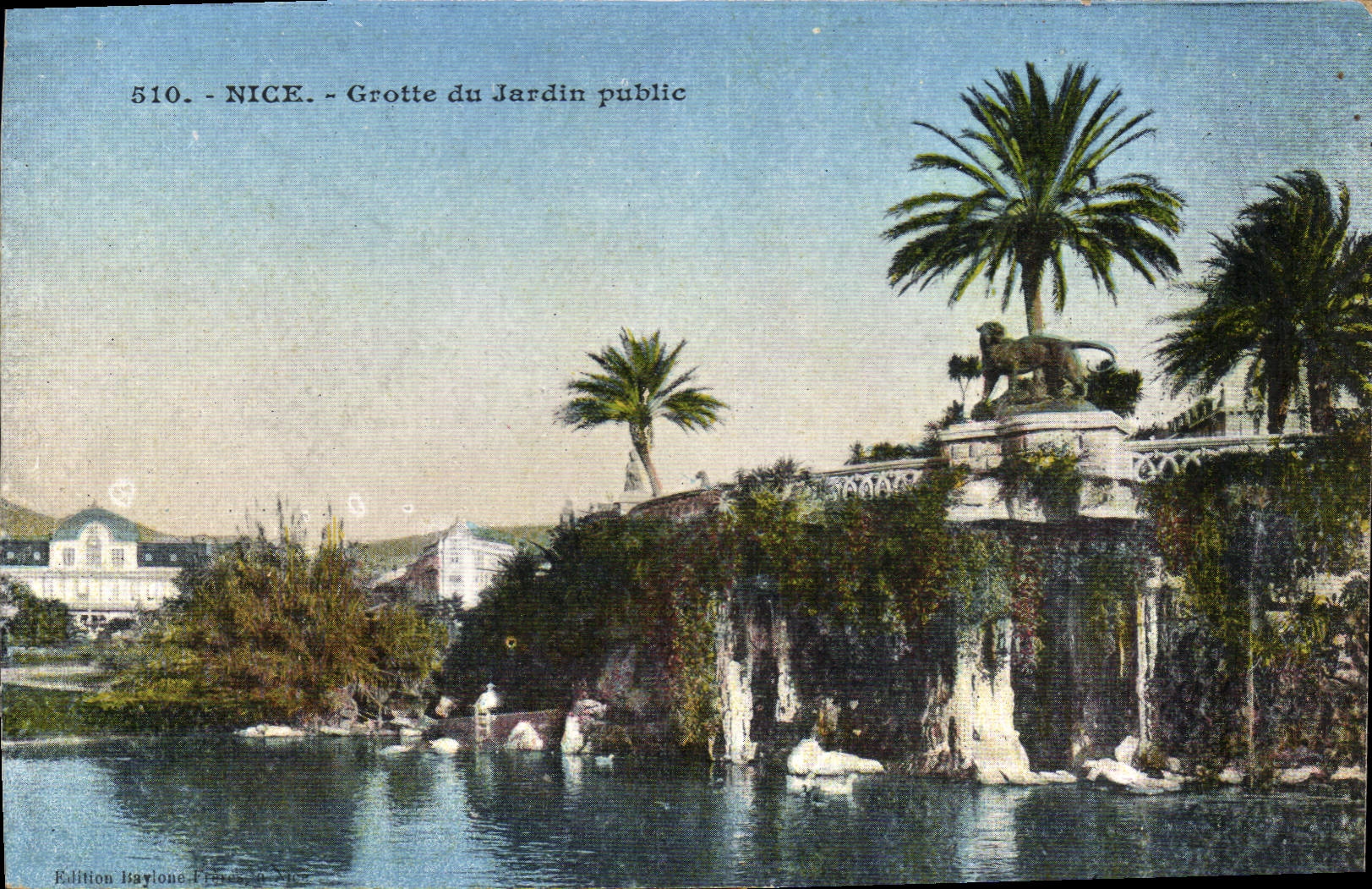 CPA Nice Grotte du Jardin public