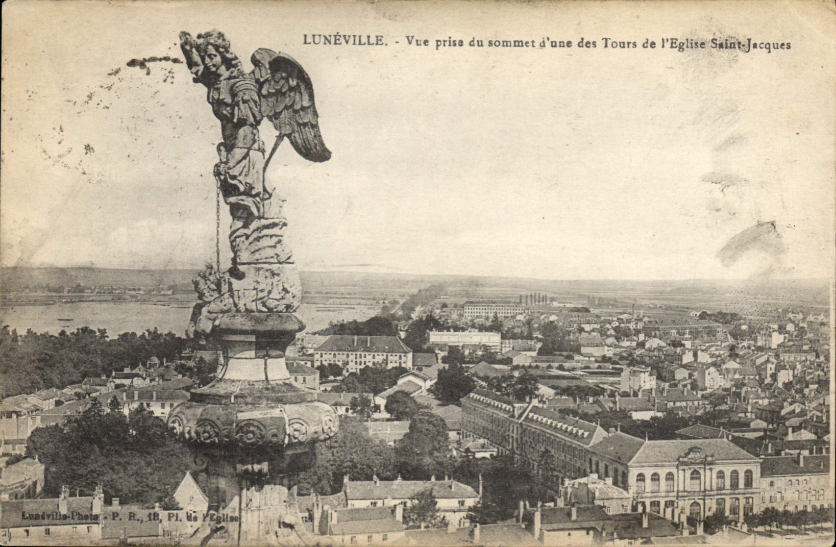 CPA Luneville Vue prise du sommet d'une des Tours de l'Eglise Saint Jacques