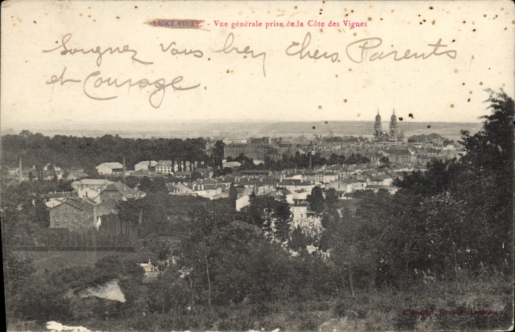 CPA Luneville Vue generale prise de la Cote des Vignes 