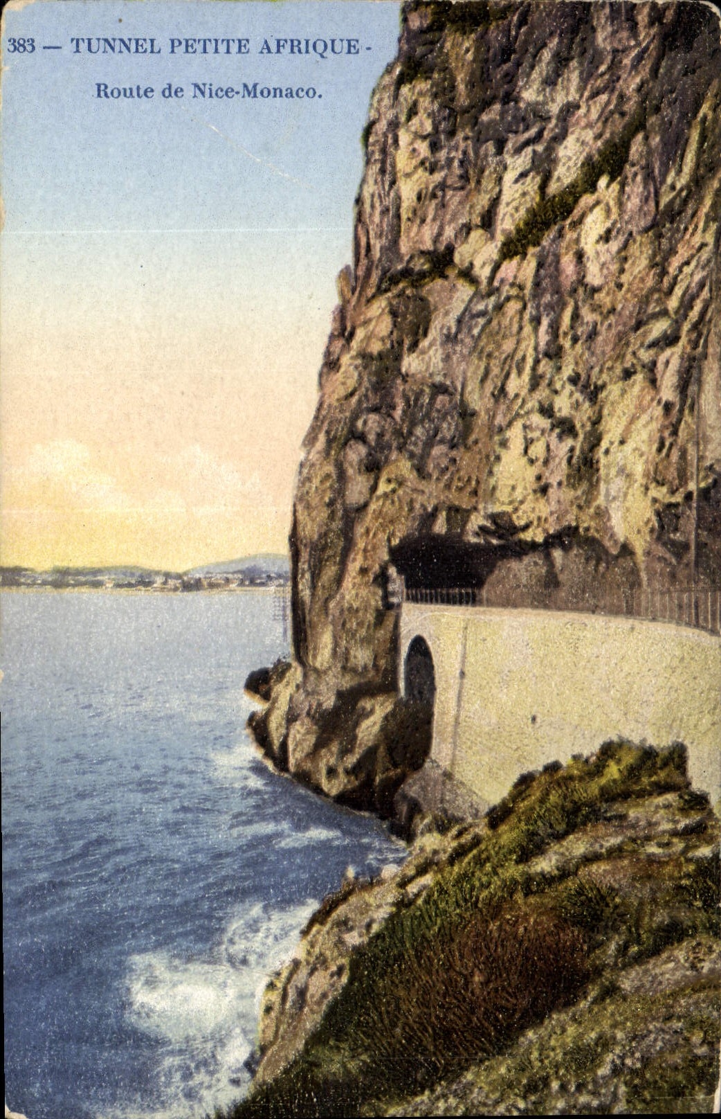 CPA Tunnel Petite Afrique Route de Nice Monaco 