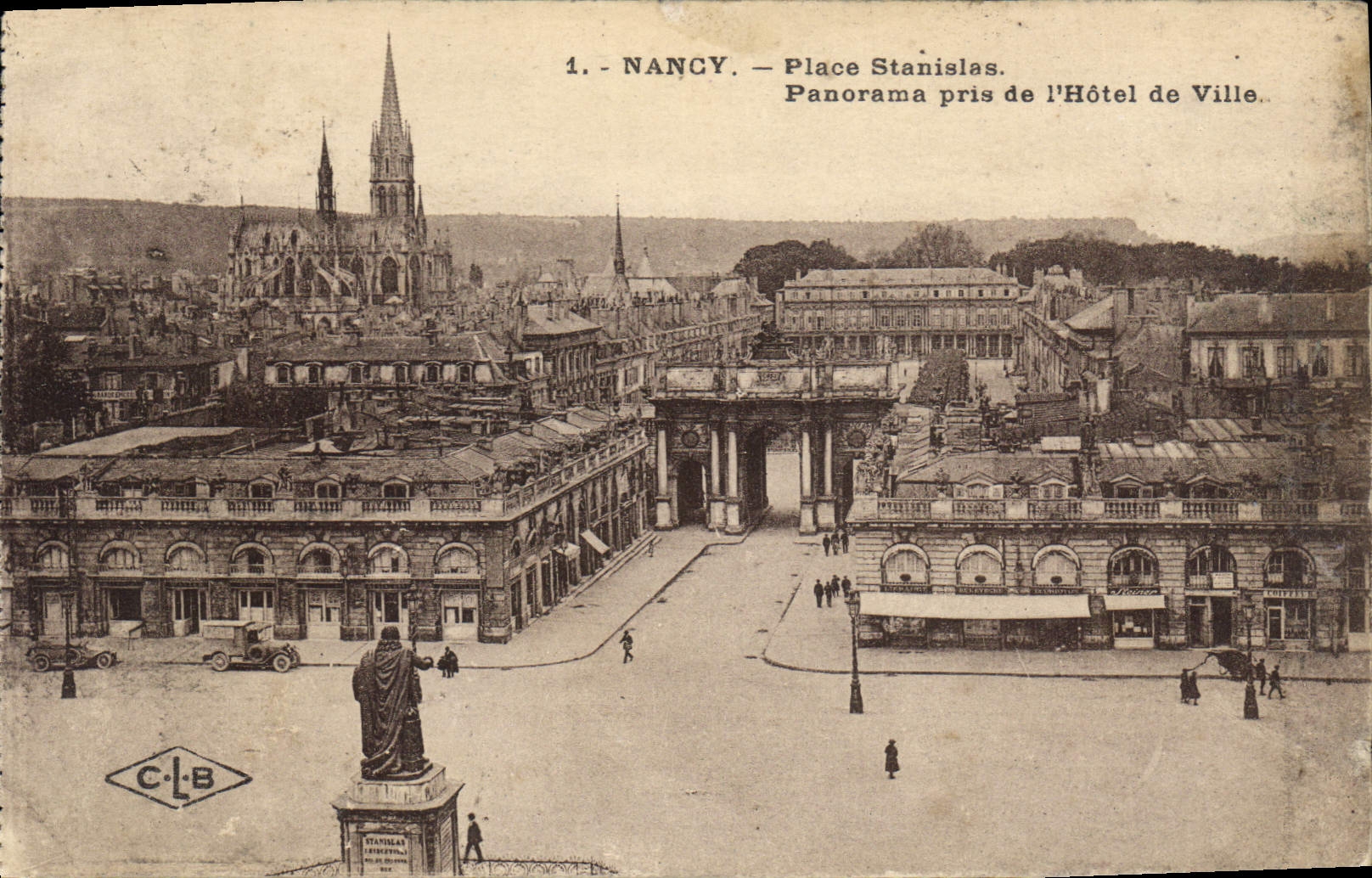 CPA Nancy Place Stanislas Panorama pris de l'Hotel de Ville
