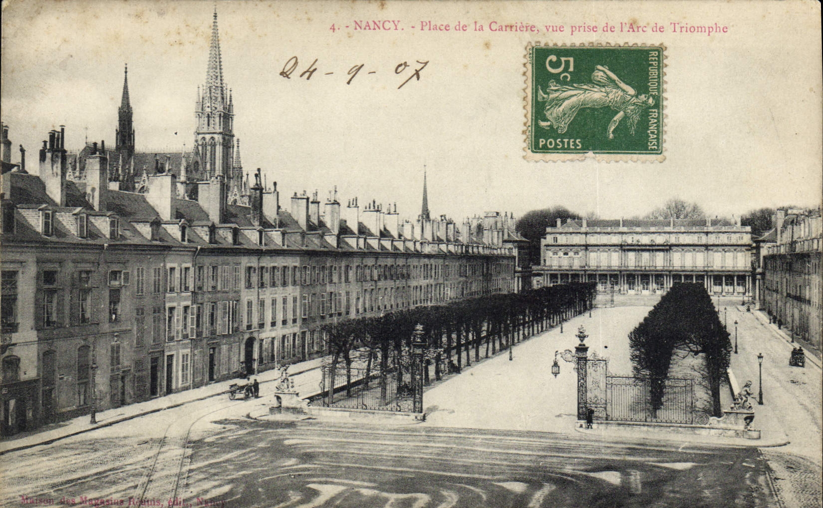 CPA Nancy Place de la Carriere vue prise de l'Arc de Triomphe 