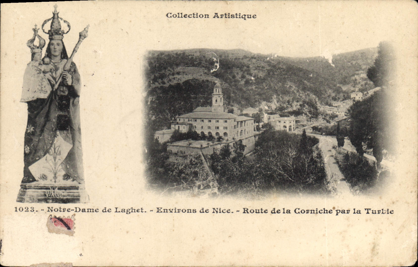 CPA Notre Dame de Laghet Environs de Nice Route de la Corniche par la Turbie