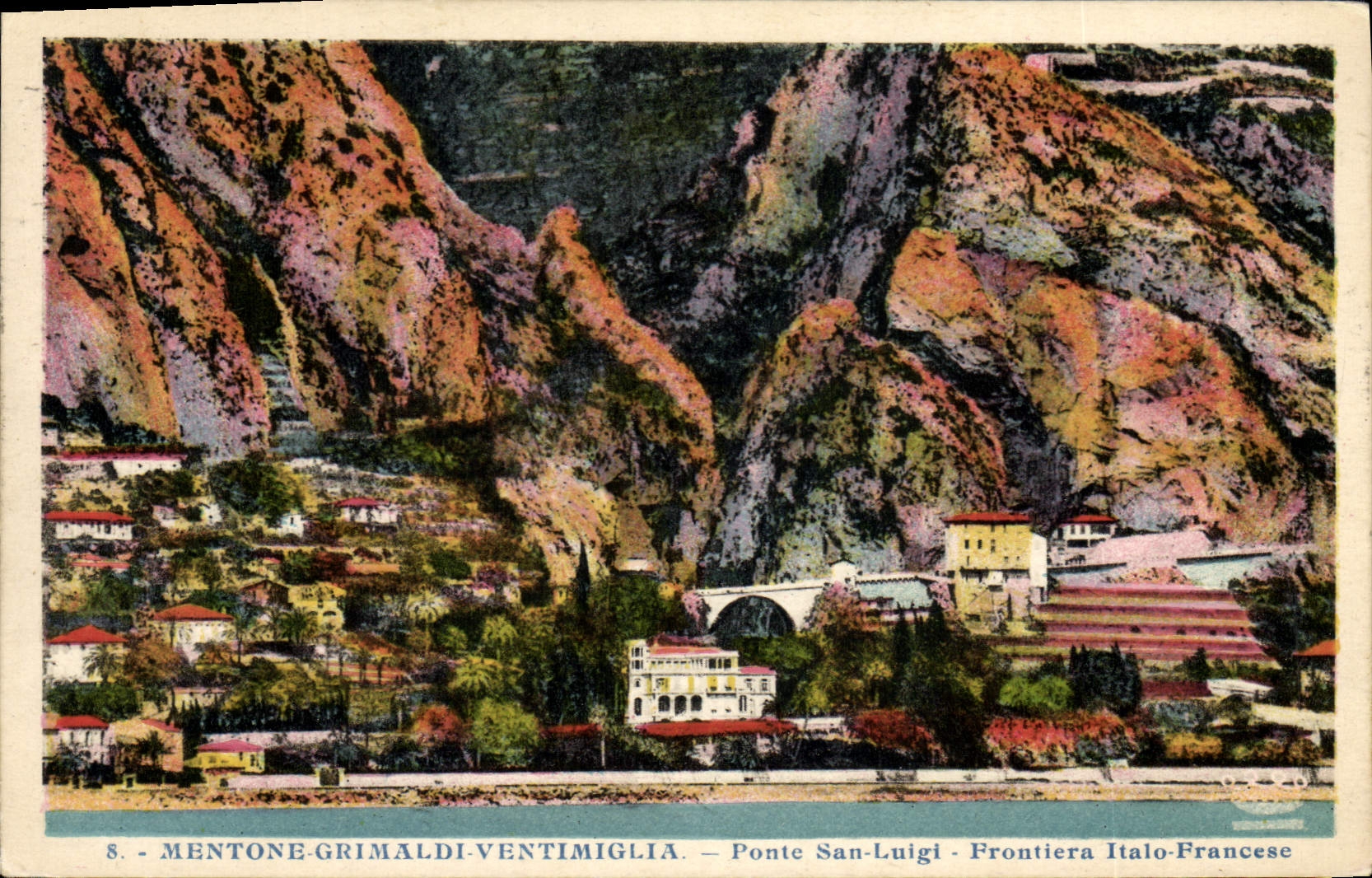 CPA Mentone Grimaldi Ventimiglia Ponte San Luigi Frontiera Italo Francese