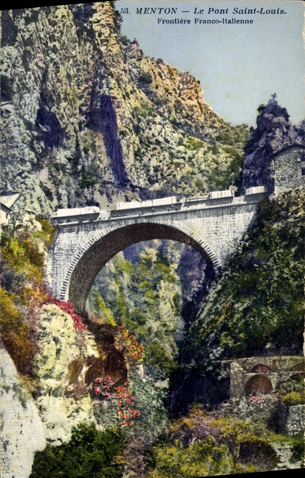 CPA Menton Le Pont Saint Louis Frontiere Franco Italienne