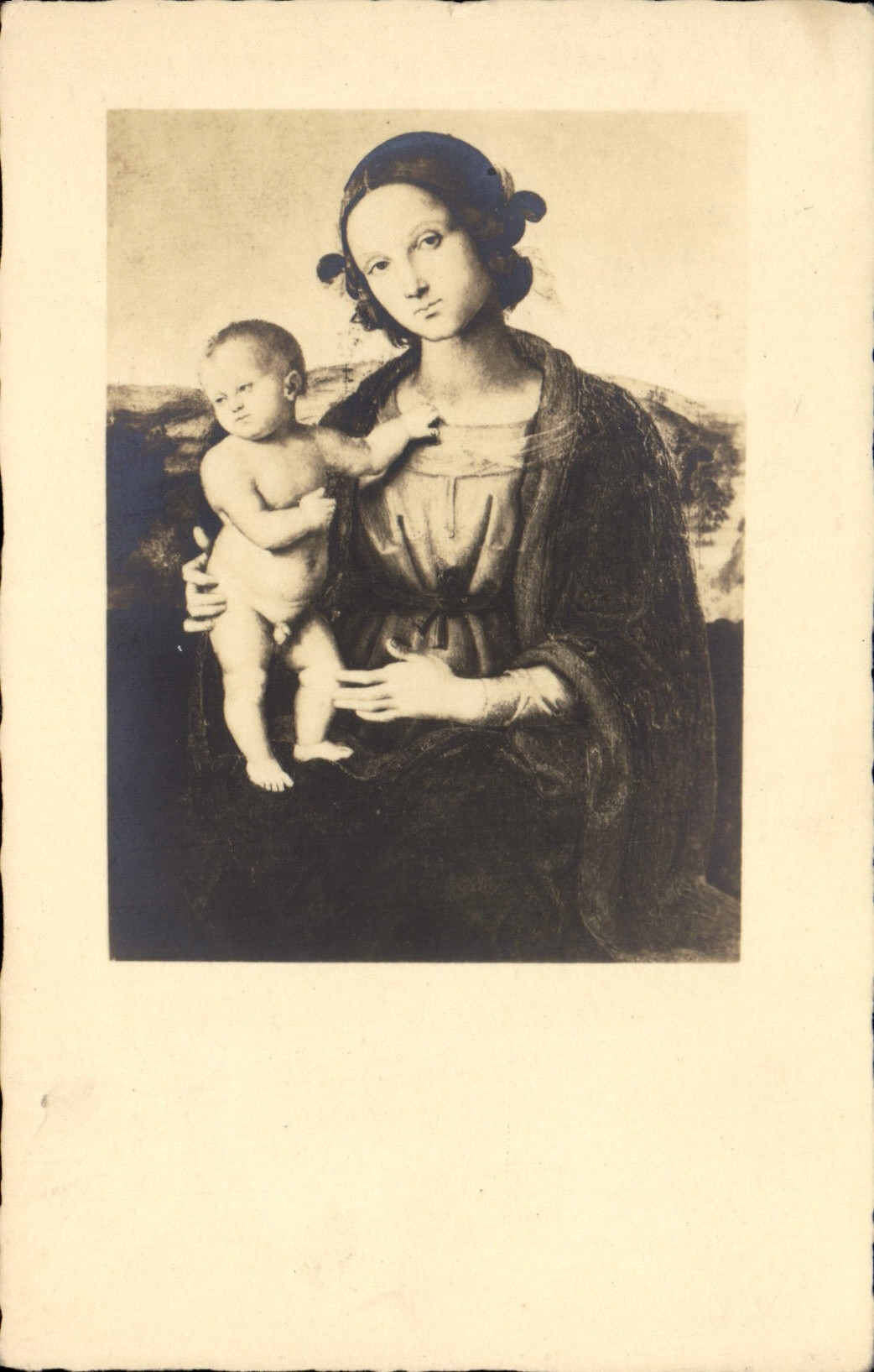 CPA Perugino Madonna col Putto 