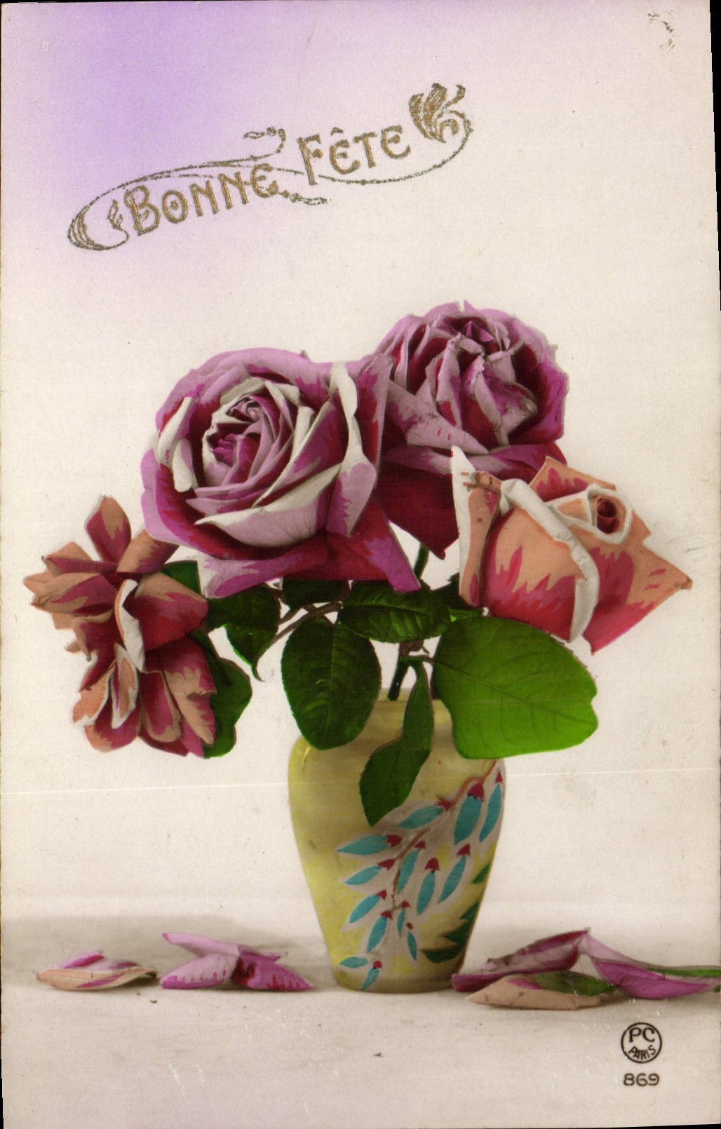 CPA Bonne Fete Fleurs