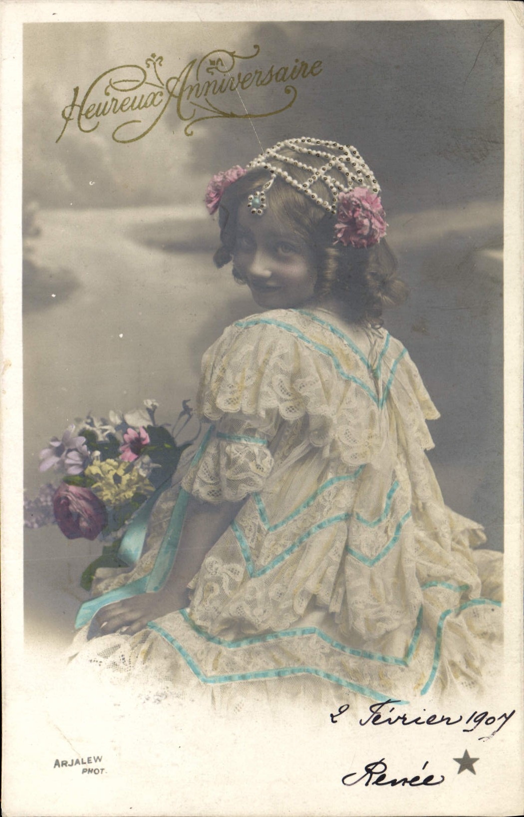 CPA Heureux Anniversaire Enfant