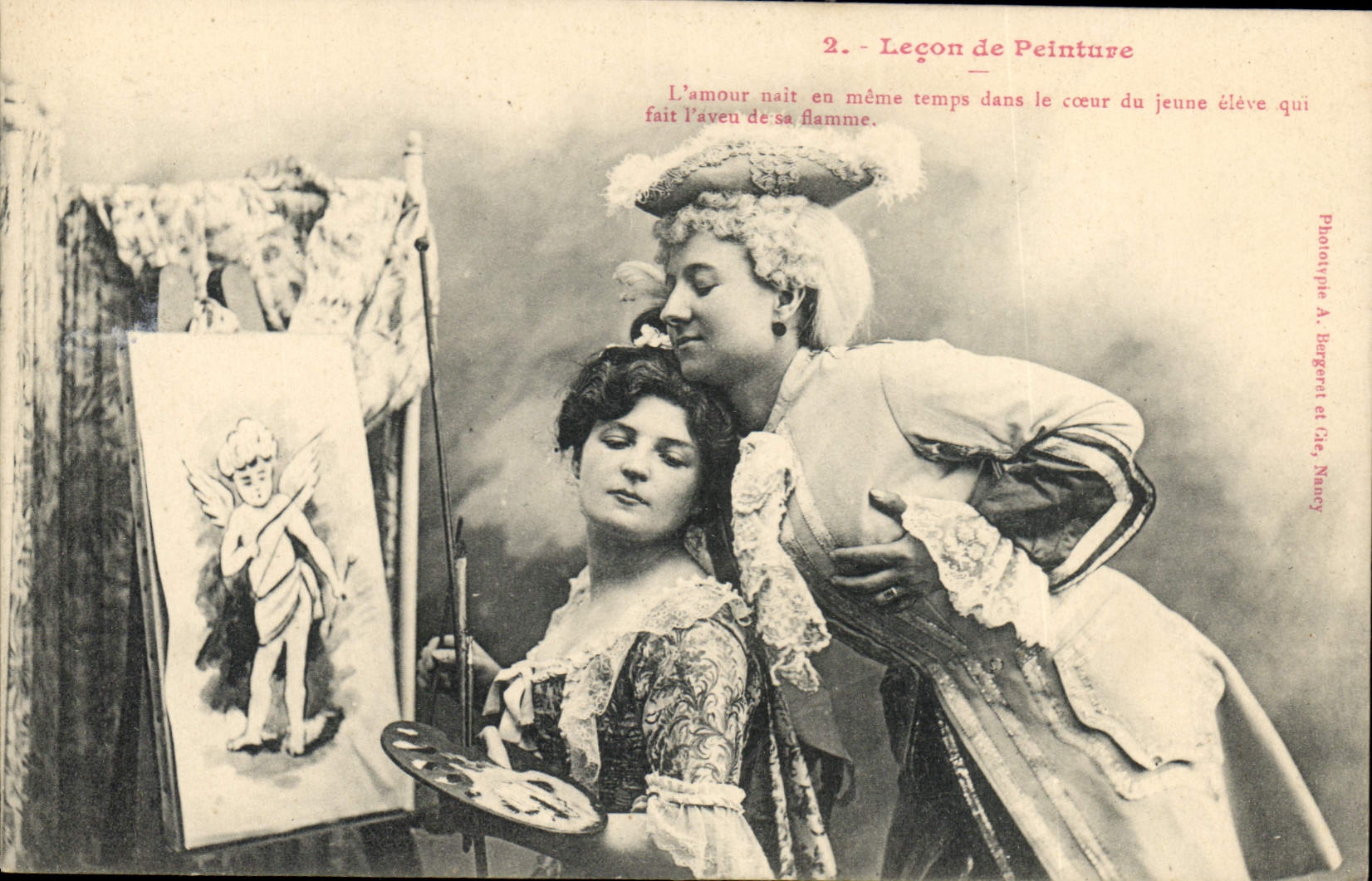 CPA Lecon de Peinture Femme Ange