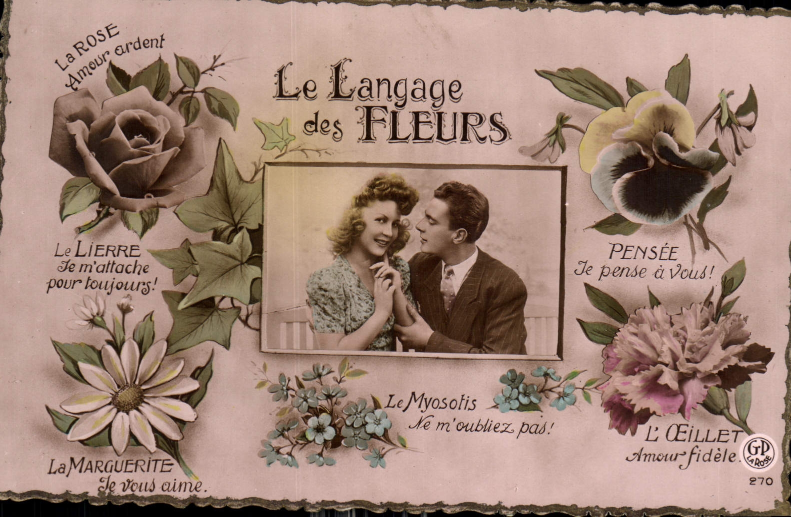 CPA Le Langage des Fleurs Femme