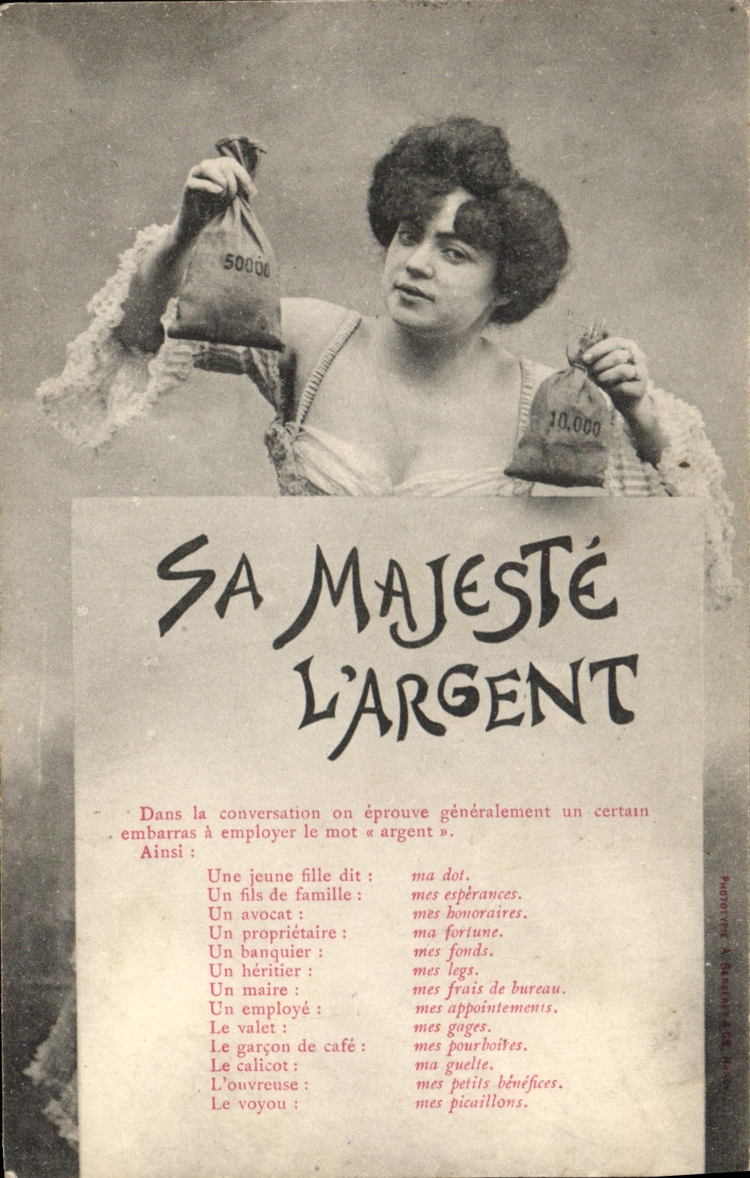 CPA Sa Majeste L'Argent Femme