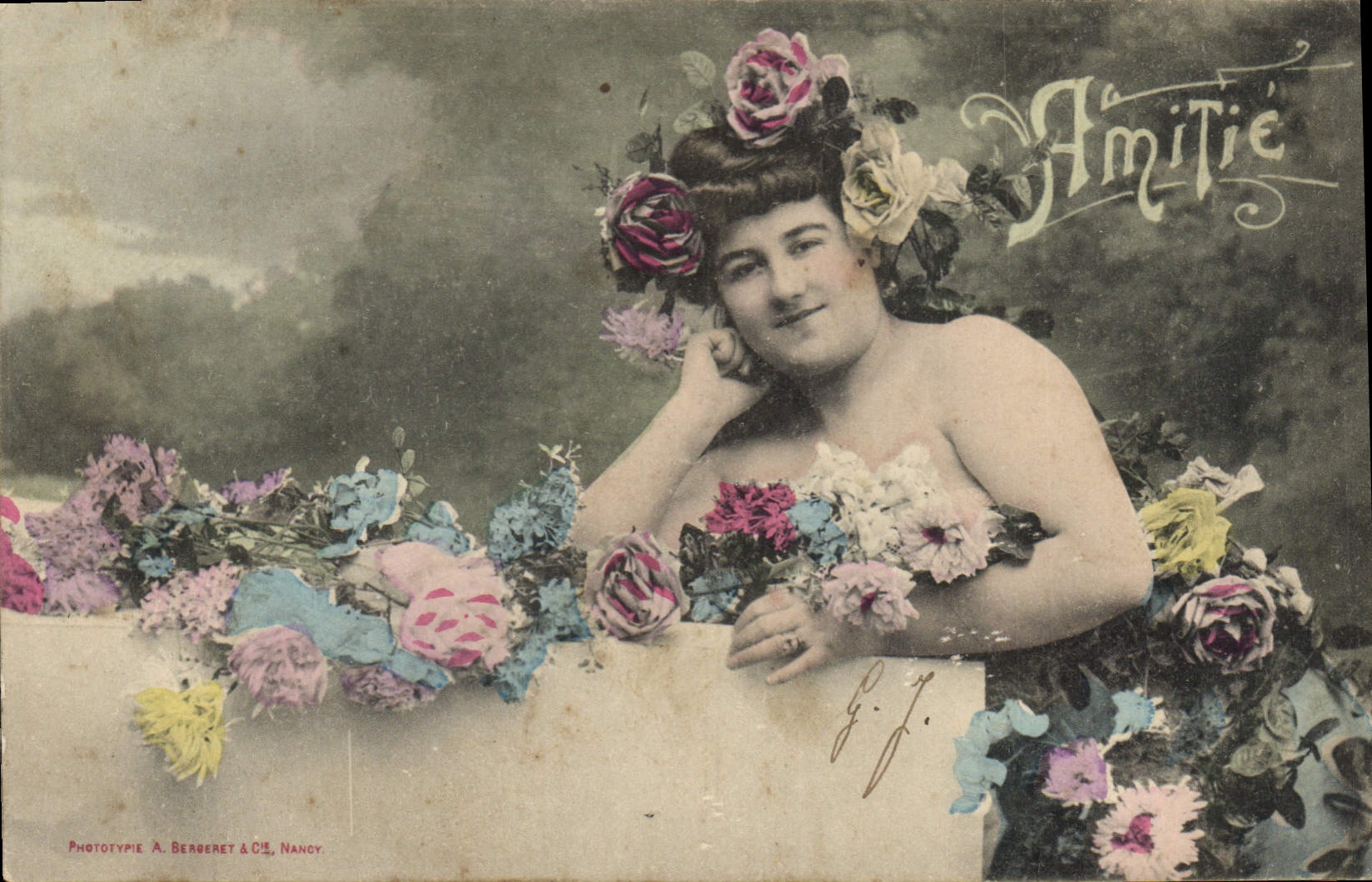 CPA Amitie Femme Fleurs