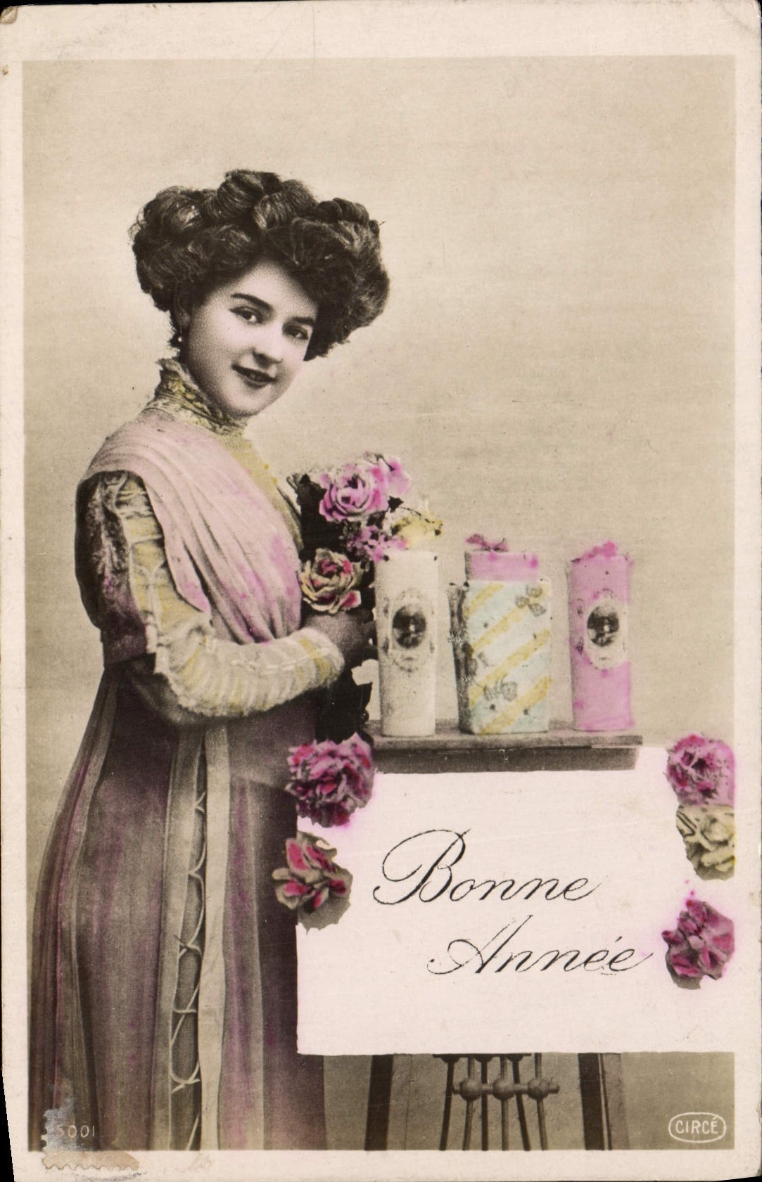 CPA Bonne Annee Femme