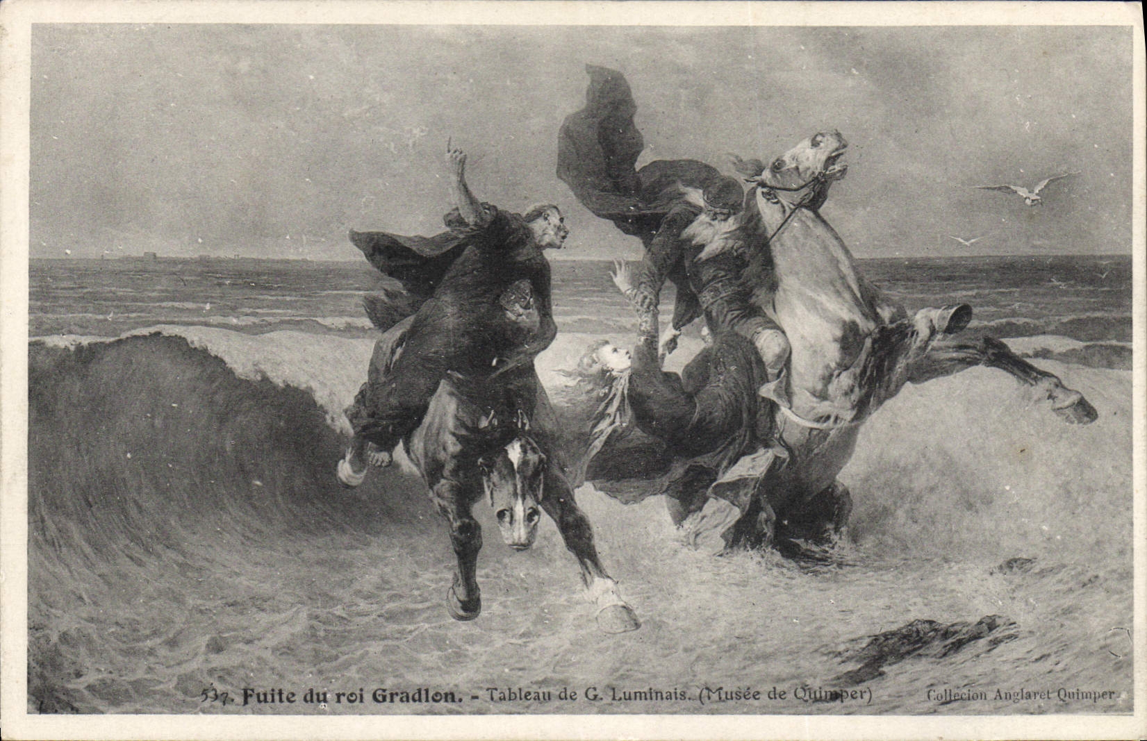 CPA Fuite du roi Gradlon Luminais