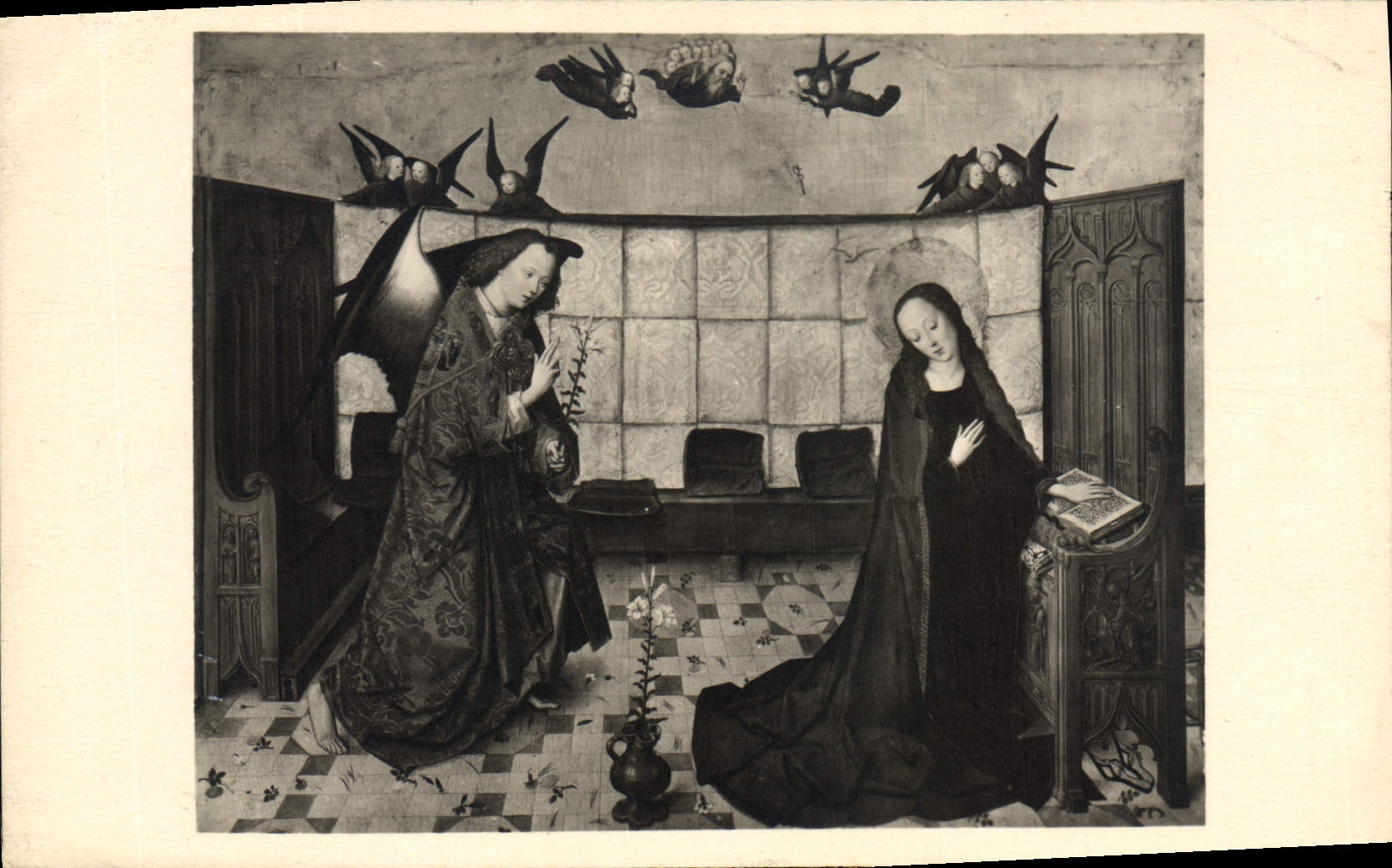 CPA Exposition des Chefs d'Oeuvre de la Pinaco heque de Munich Le Maitre de la Vie de la Vierge l'an