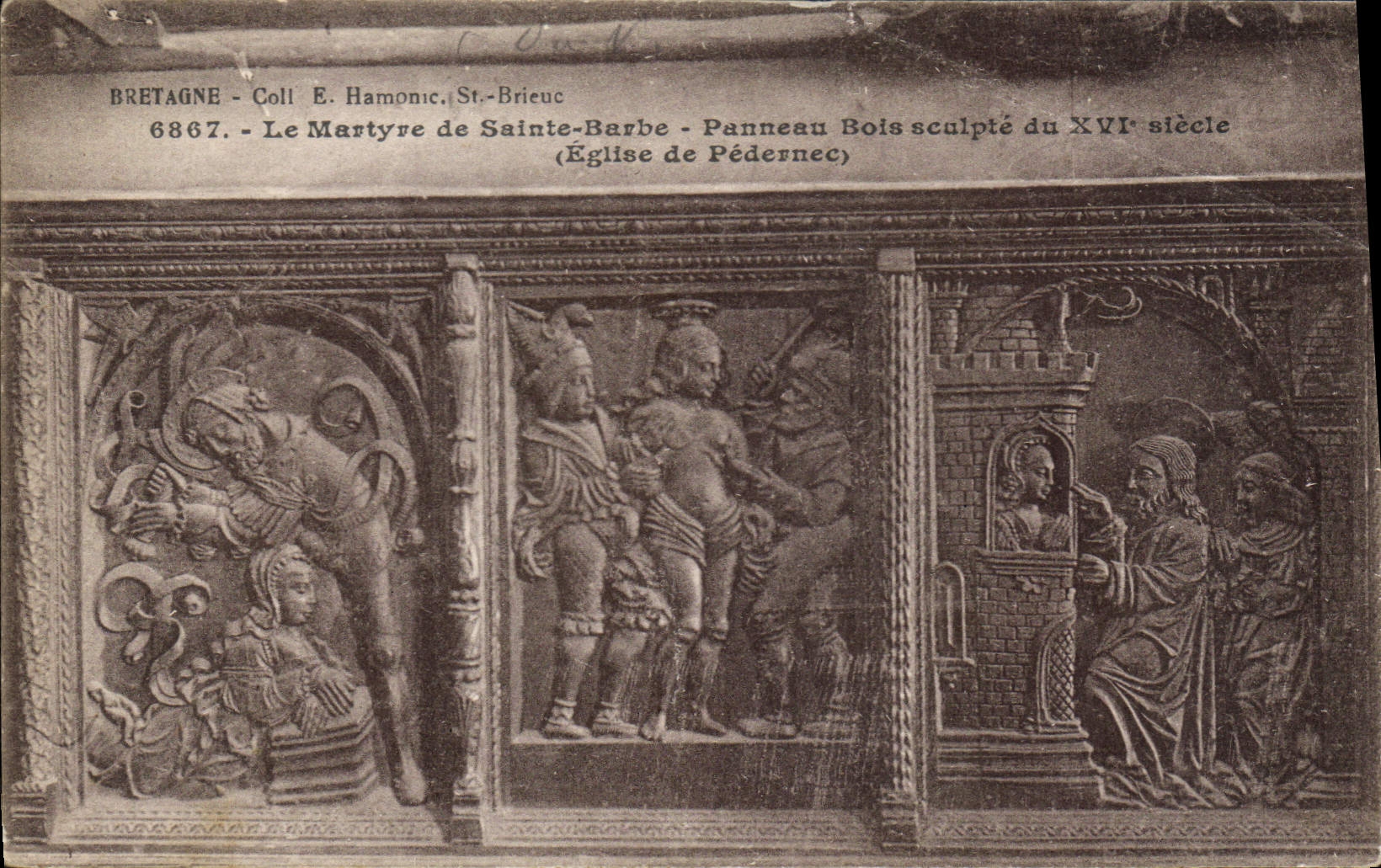 CPA Le Martyre de Sainte Barbre Panneau Bois sculpte du XVI siecle 