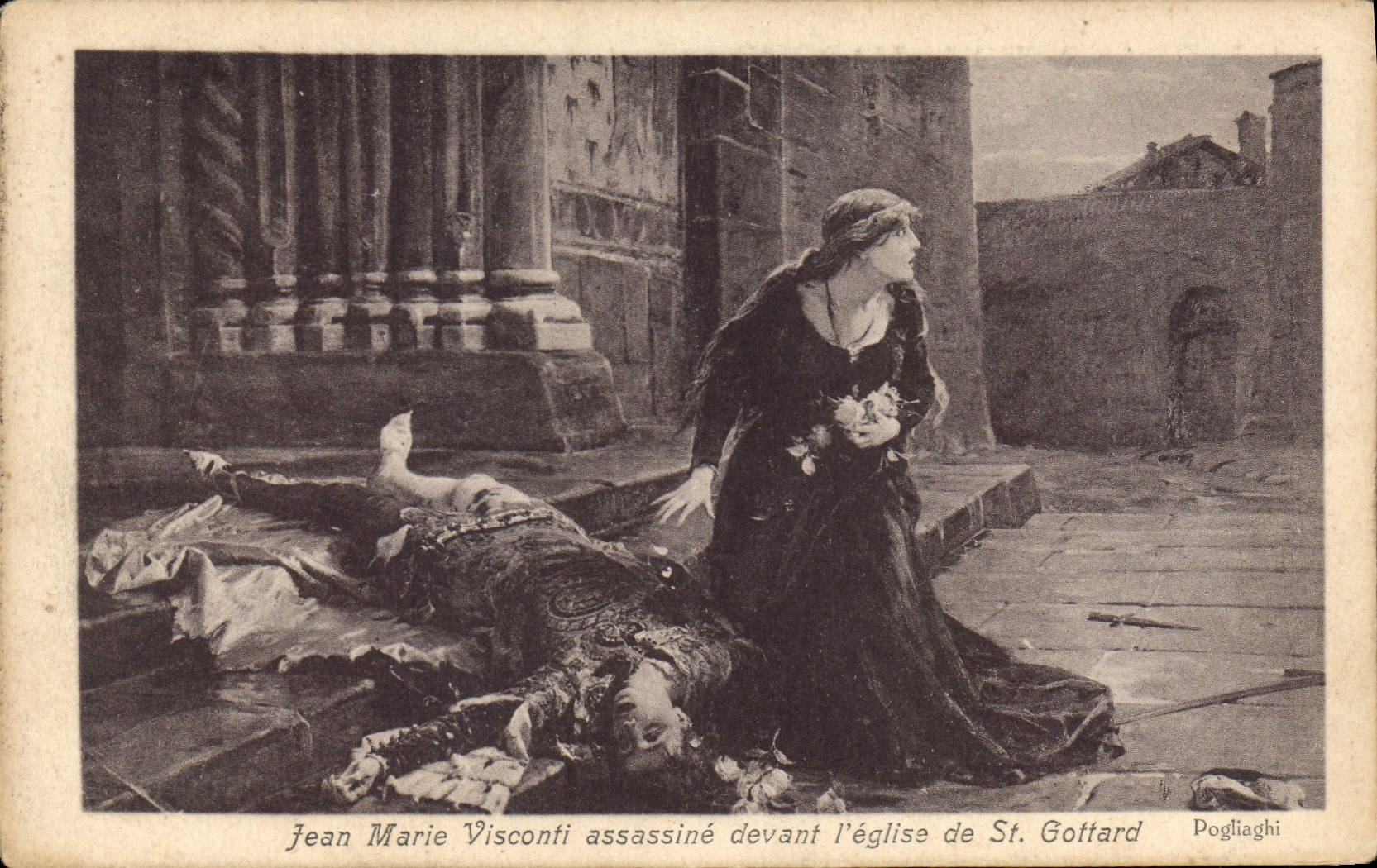 CPA Jean Marie Visconti assassine devant l'eglise de St Gottard