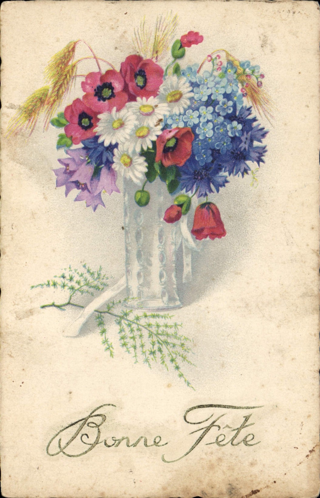 CPA Bonne Fete Fleurs
