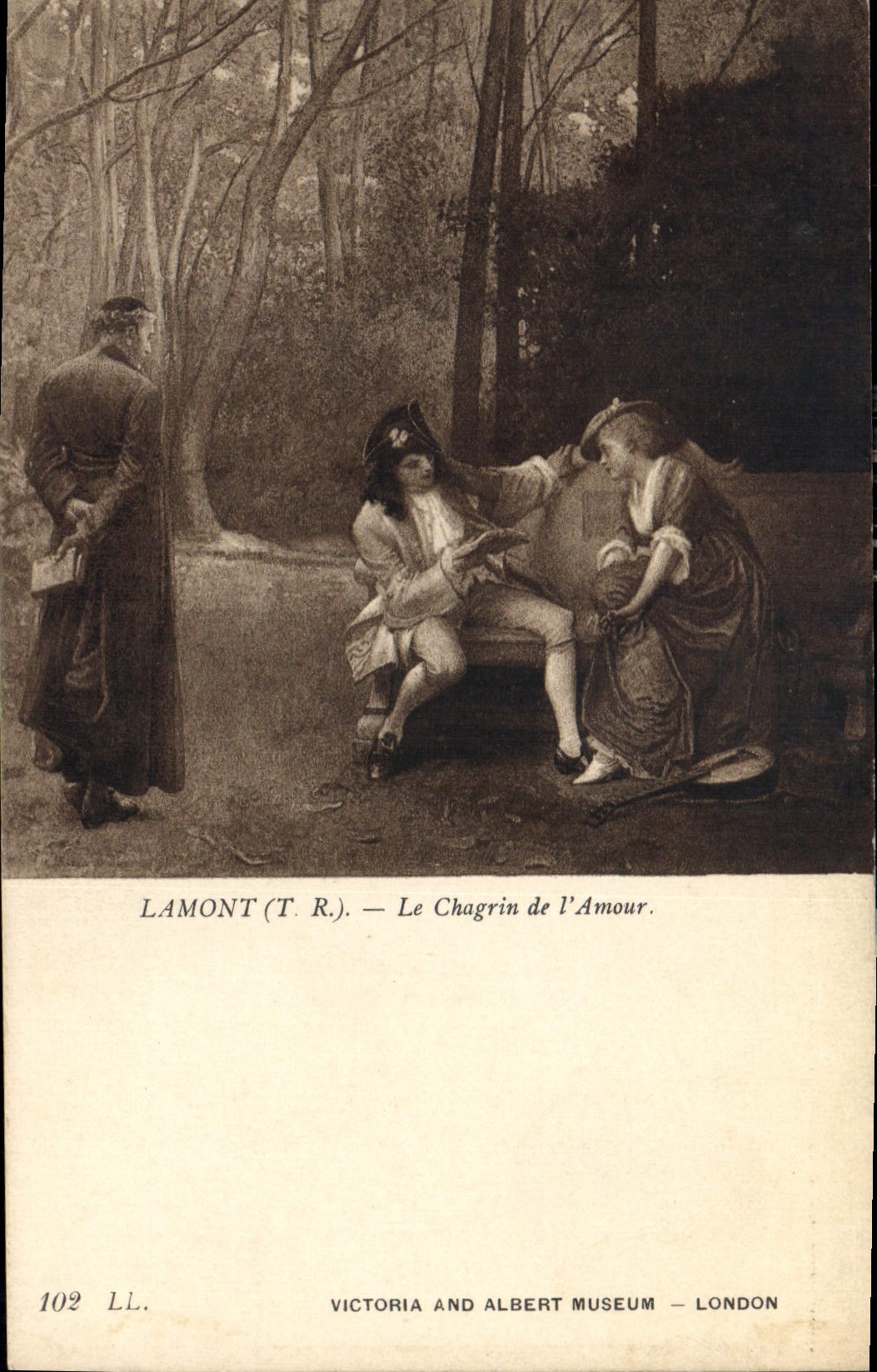 CPA Victoria and Albert Museum London Lamont Le Chagrin de l'Amour 