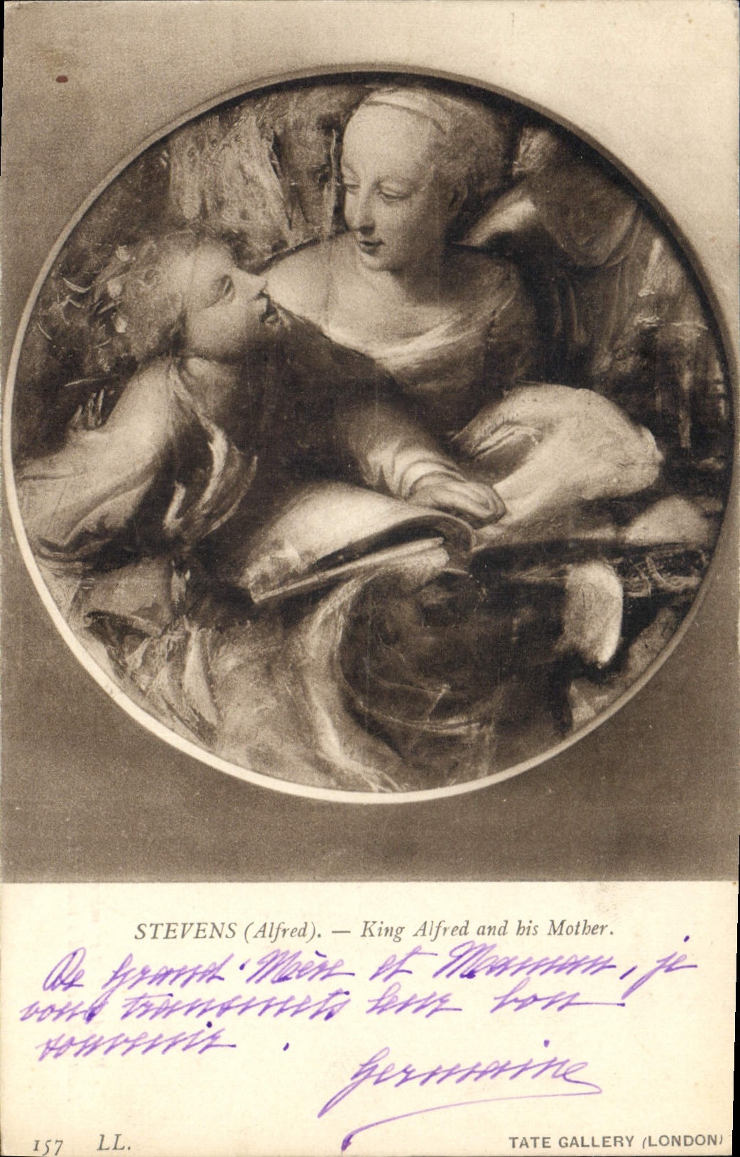 CPA Tate Gallery London Stevens Alfred King Alfred and his Mother 