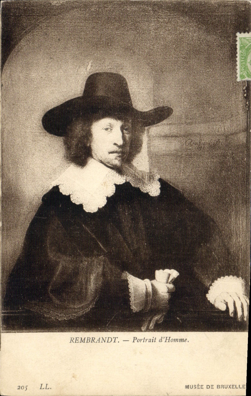 CPA Musee de Bruxelles Rembrandt Portrait d'Homme 