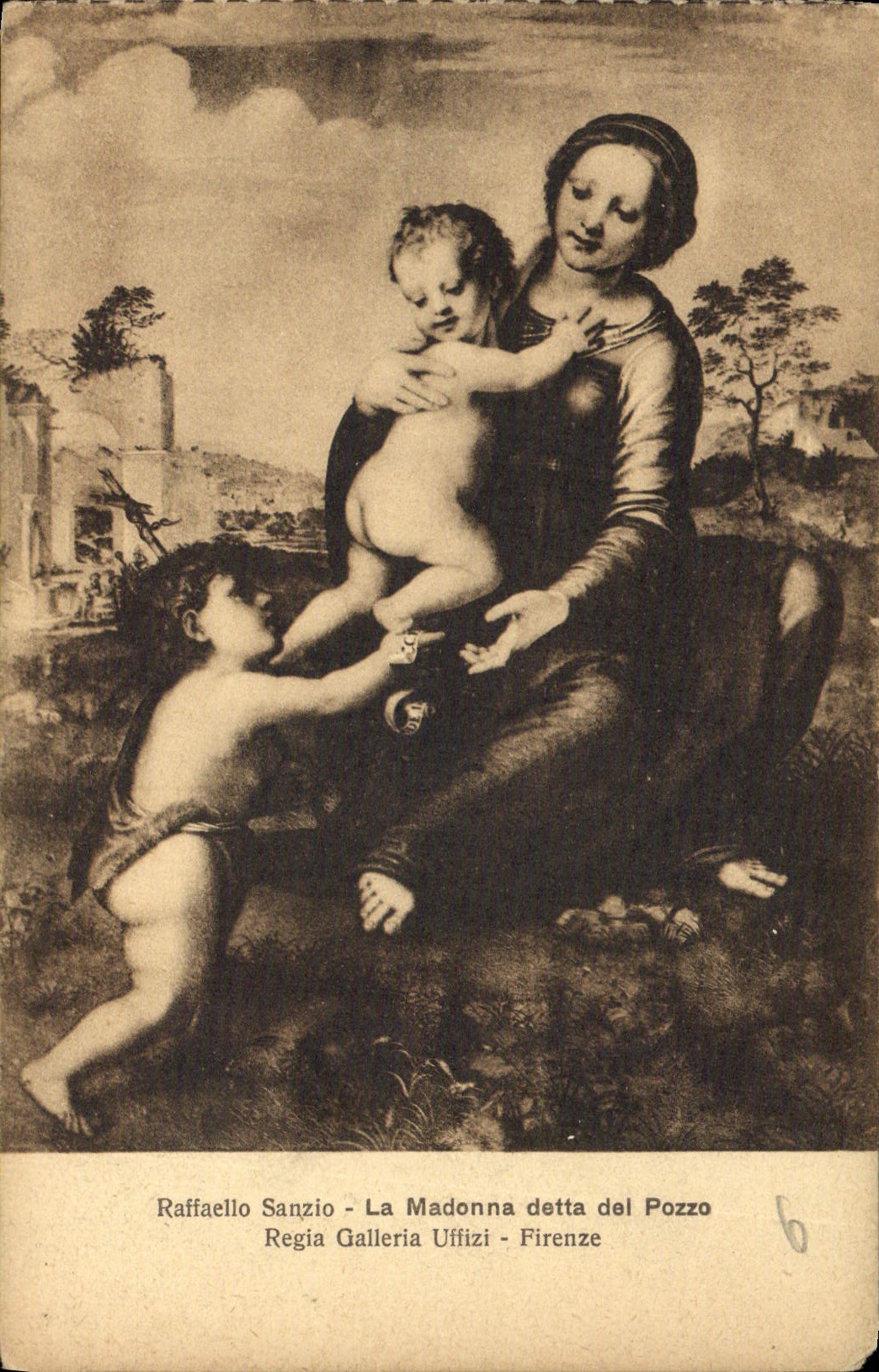 CPA Raffaello Sanzio La Madonna detta del Pozzo Regia Galleria Uffizi Firenze 