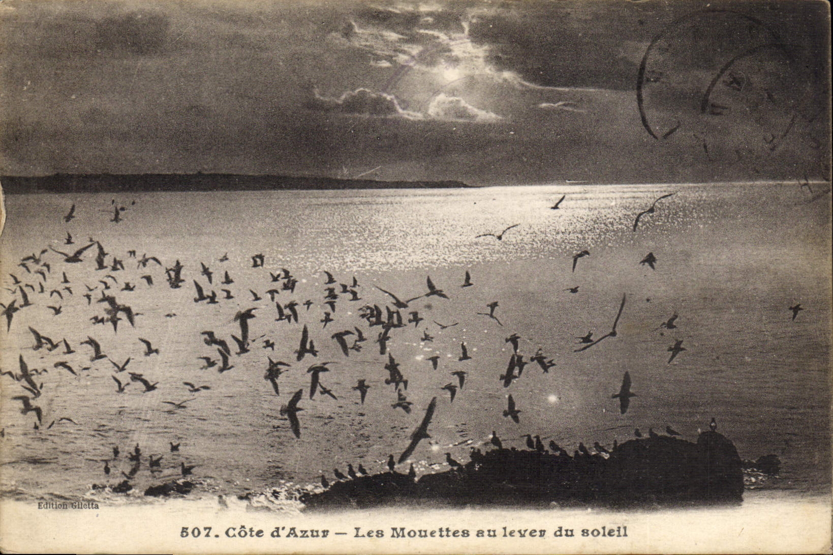 CPA Cote d'Azur Les Mouettes au lever du soleil