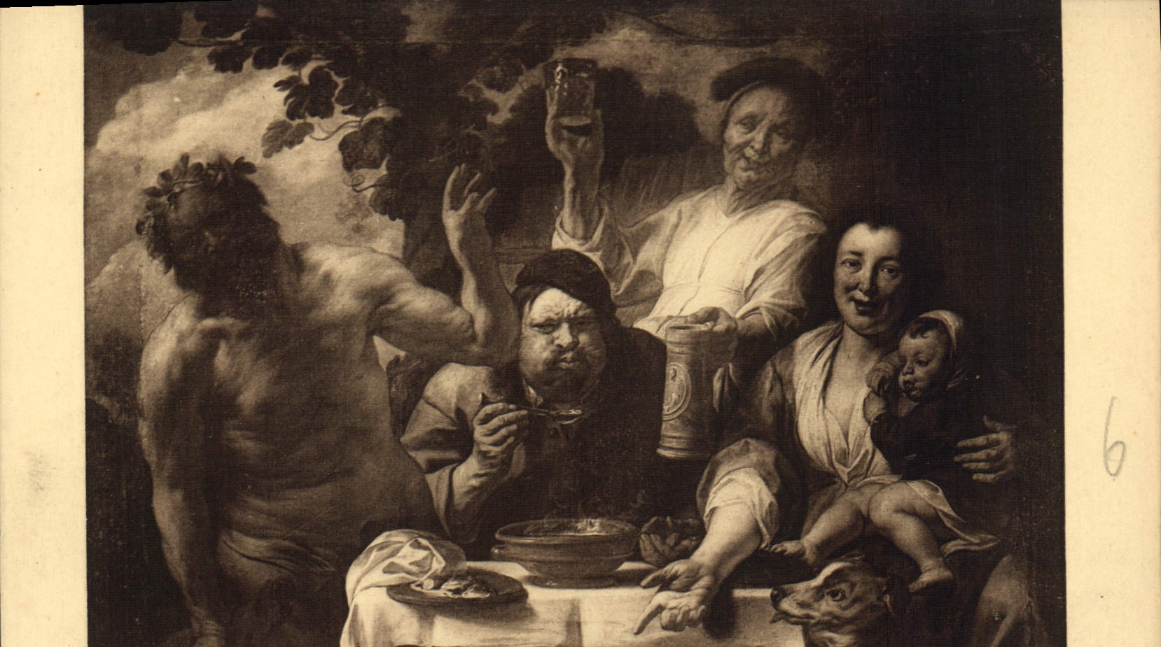 CPA J Jordaens Le satyre et le paysan Musee de Bruxelles 