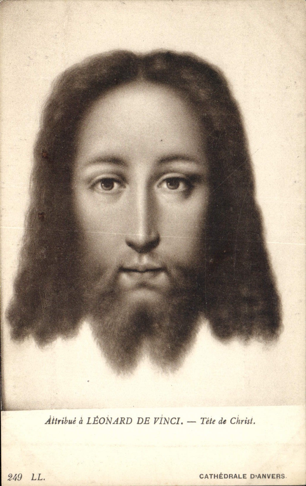 CPA Cathedrale d'Anvers Attribue a Leonard de Vinci Tete de Christ 