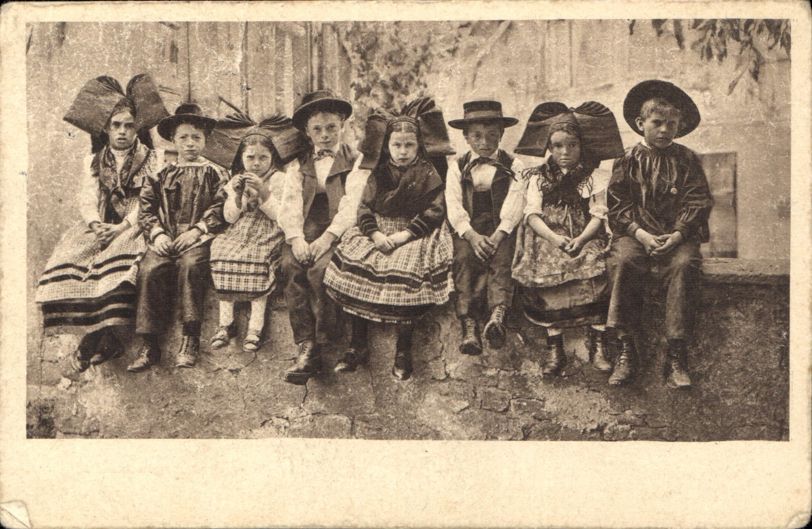 CPA Folklore Enfants Alsace