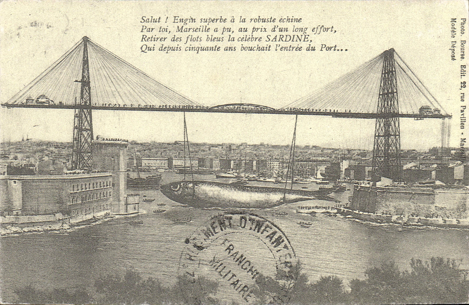 REPRO Provence Marseille Pont Transbordeur le Pont Transbordeur qui enjambait le vieux port de Marse