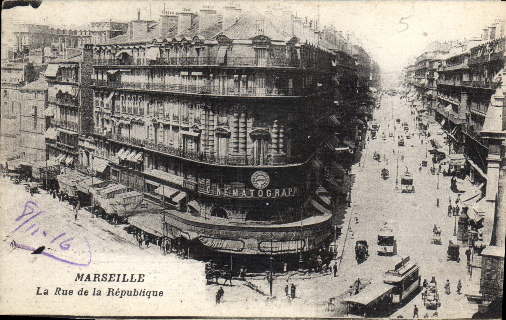 CPA Marseille la Rue de la Republique Tramway