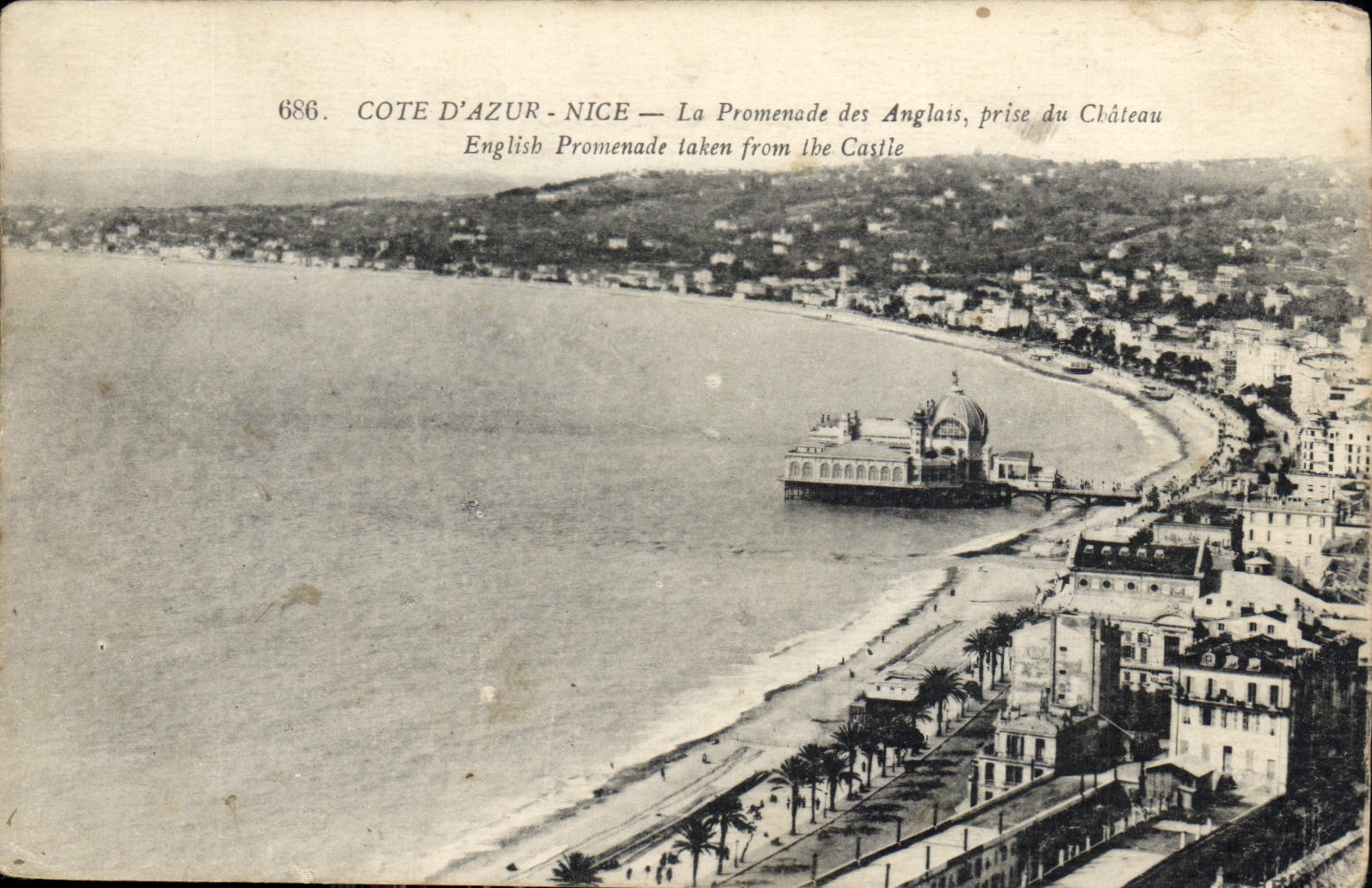 CPA Cote d'Azur Nice la Promenade des Anglais Prise du Chateau