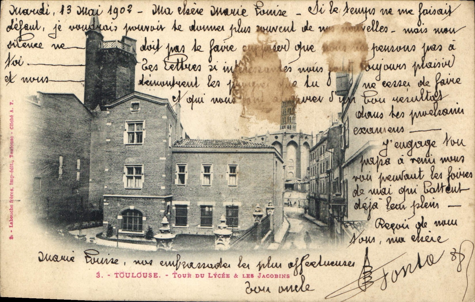 CPA Toulouse Tour du Lycee et les Jacodins