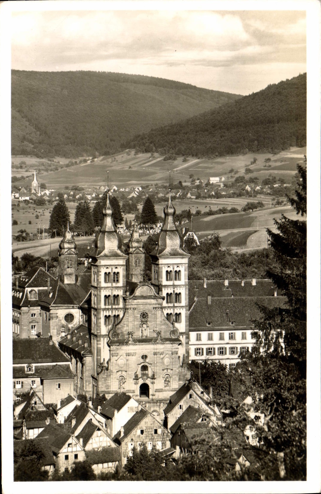 CPA Luftkurort Amorbach Odenwald Abteikirche 