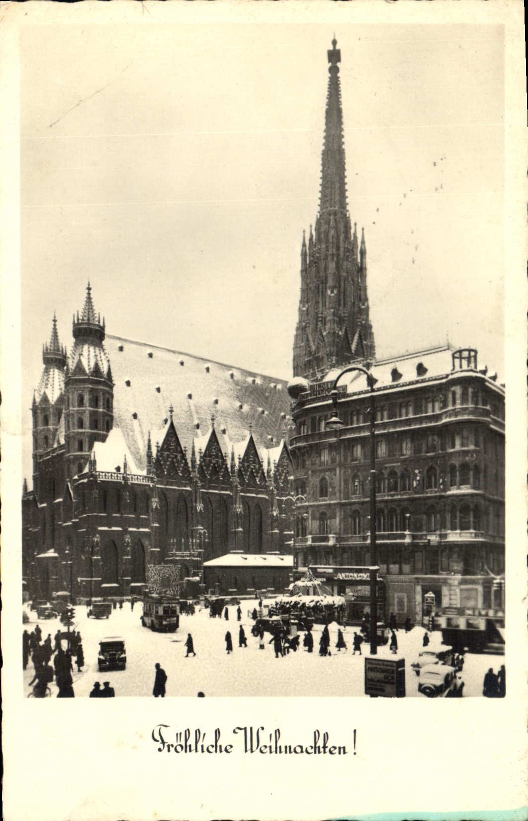 CPA Frohliche Weihnachten Wien Stephansdom 