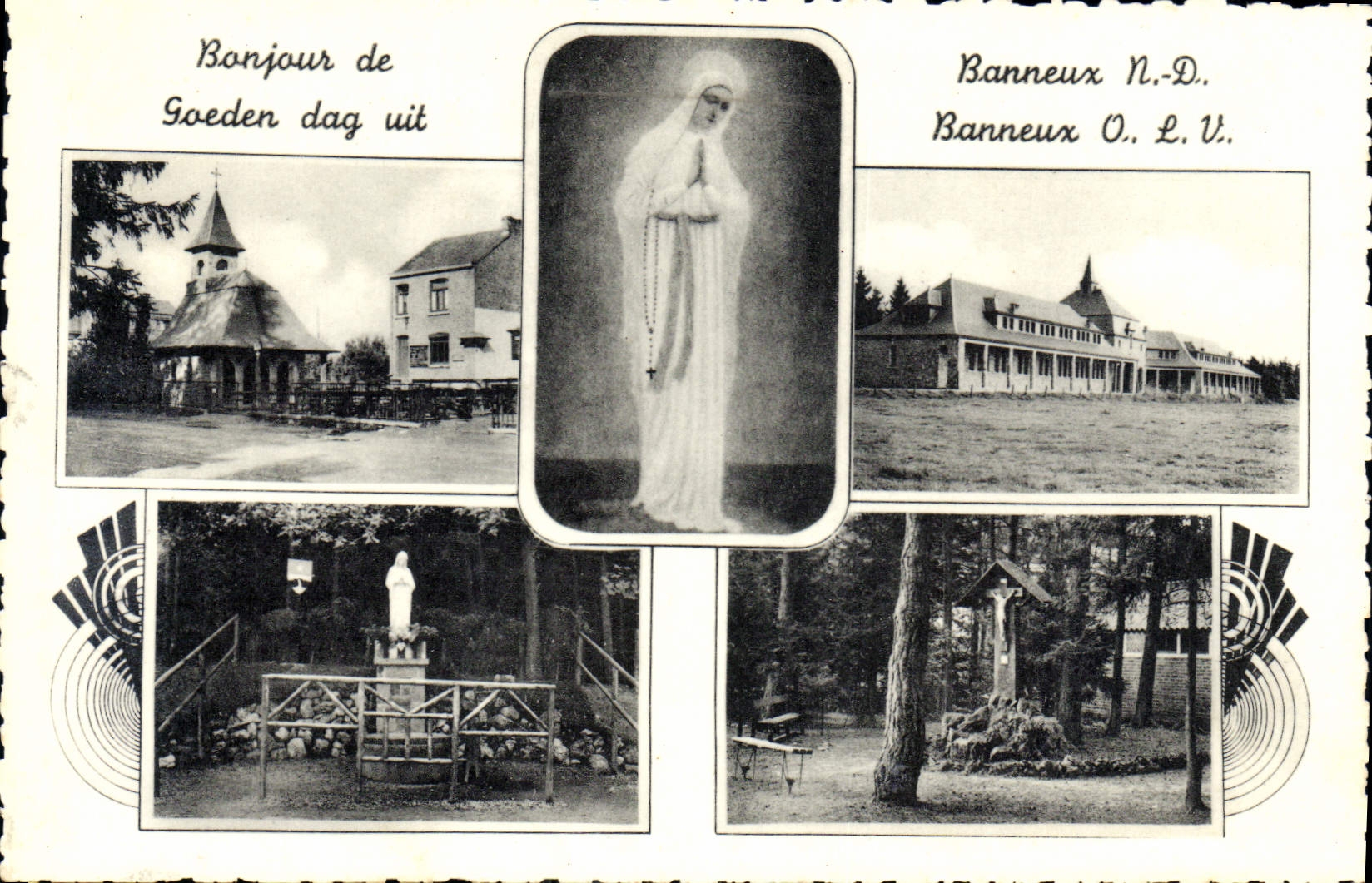 CPA Banneux Aux Pieds de la vierge j'Ai prie pour vous Aan de Voeten Van OLV heb ik voor U gebeden
