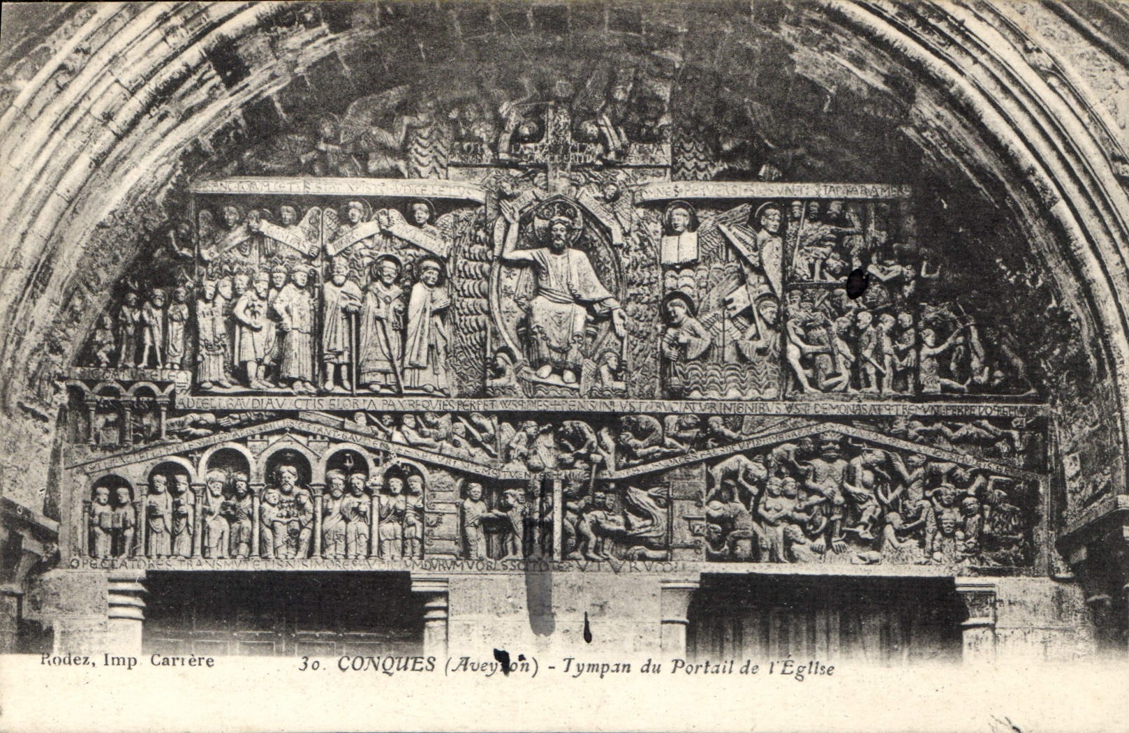 CPA Conques Aveyron Tympan du Portail de l'Eglise