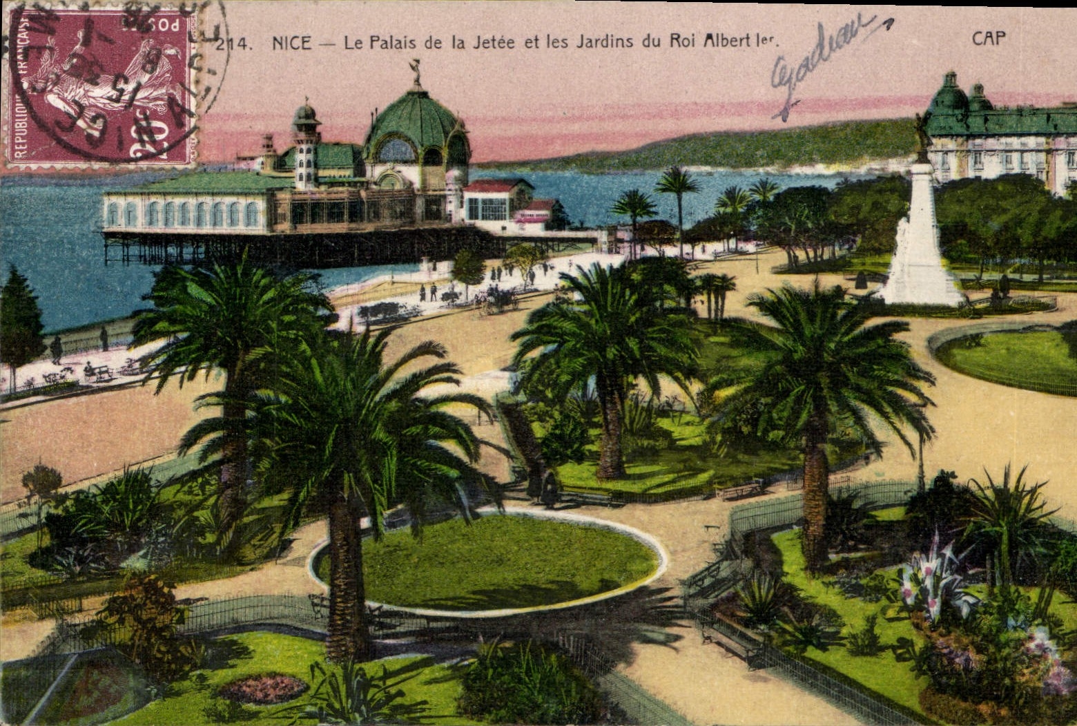 CPA Nice le Palais de la Jetee et les Jardins du Roi Albert Ier