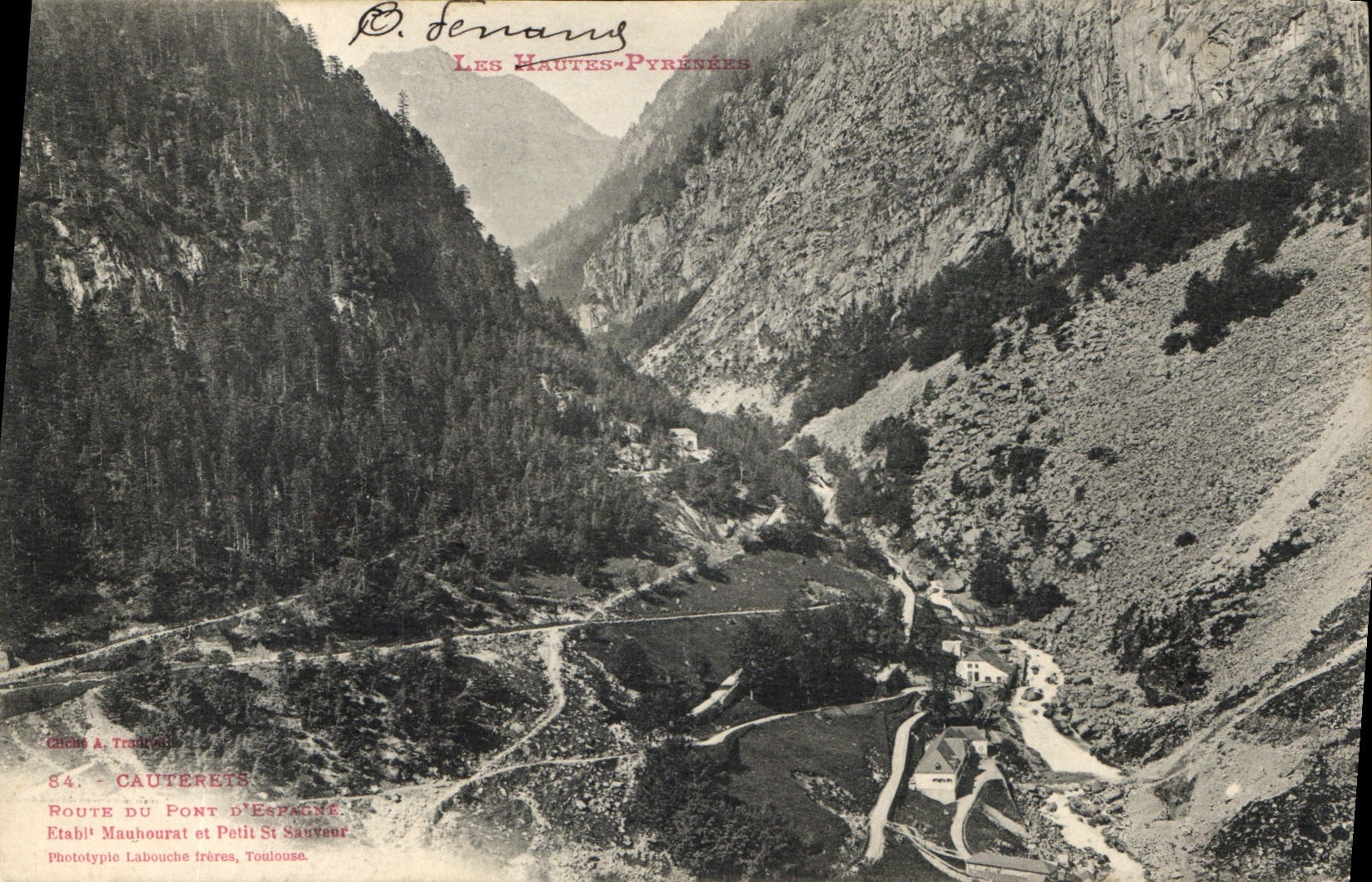 CPA Les Hautes Pyrenees Cauterets Route du Pont d'Espagne